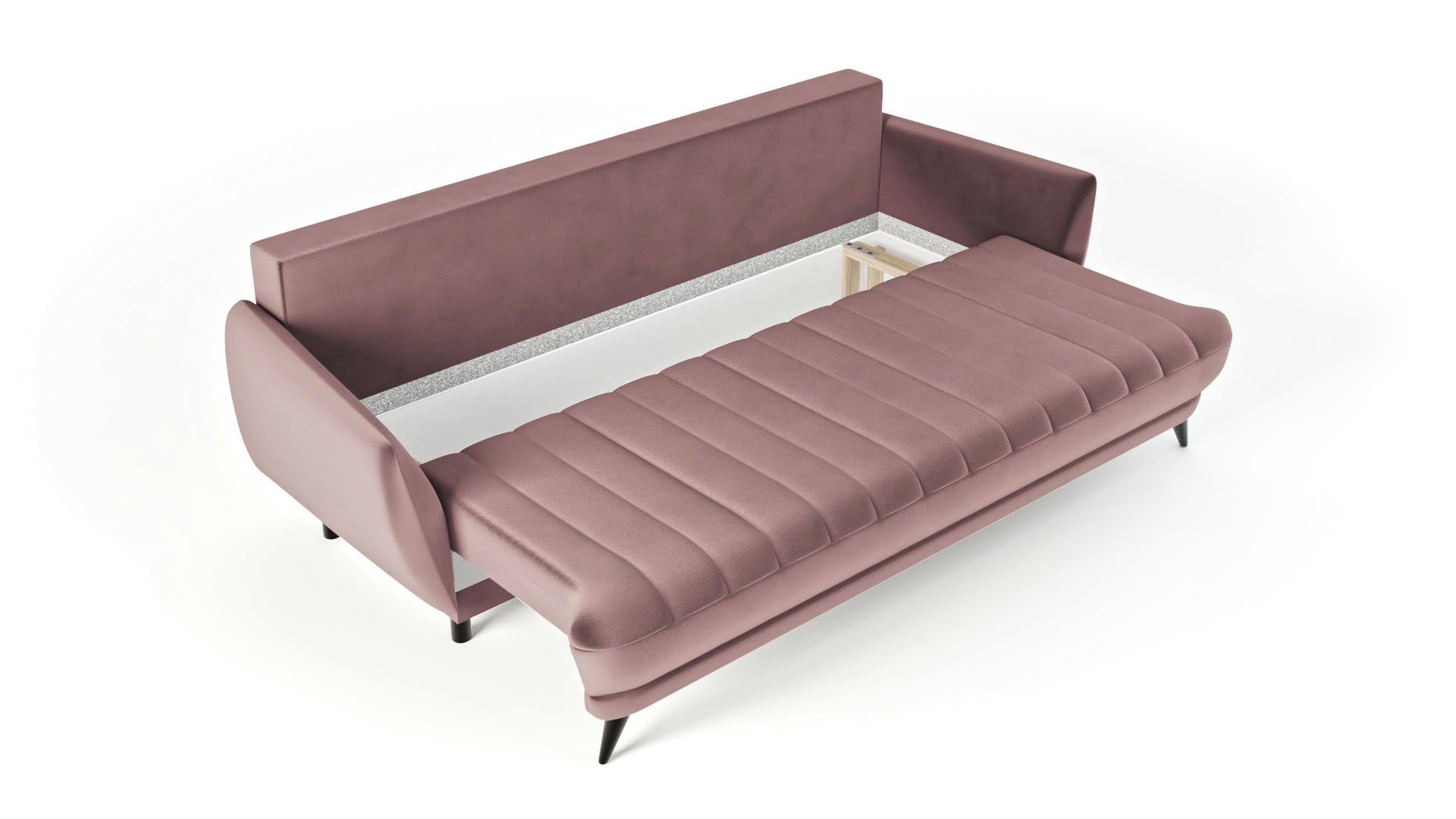 - Rosa - 3-Sitzer Siblo - 3 Wohnzimmer Sofa Sofa bequemes Rolo Sofa Elegantes 3-Sitzer modernes Dreisitziges