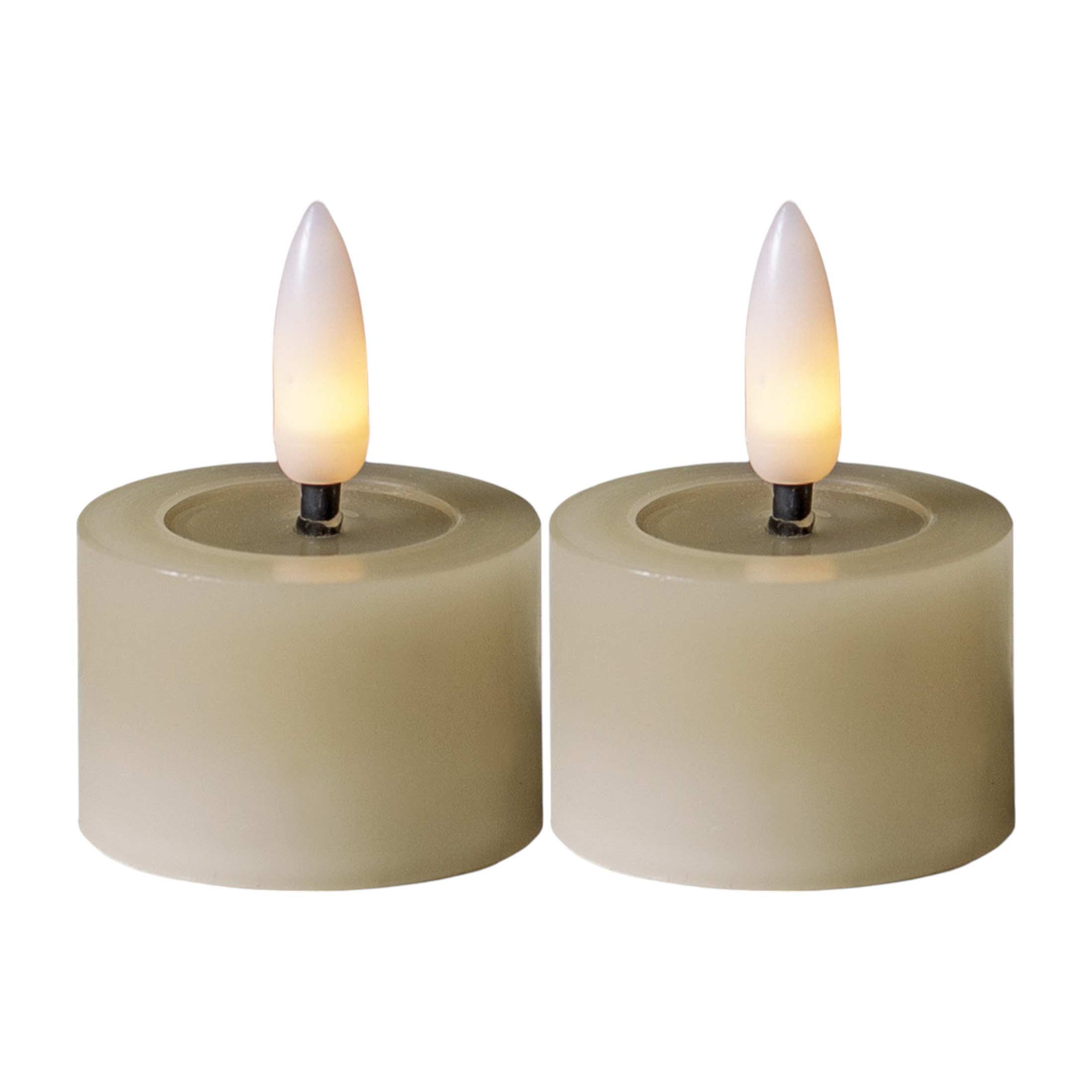 STAR TRADING LED-Kerze Flamme Flow (Set, 2-tlg), beige 3D Flamme 6/18h Time günstig online kaufen