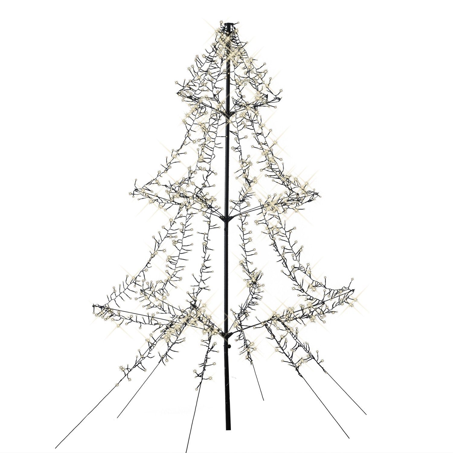 Lumineo LED Baum »LED Leuchtbaum Weihnachtsbaum dimmbar H: 2m Timer  aufklappbar Außen Vorgarten«, LED Classic, warmweiß (2100K bis 3000K)