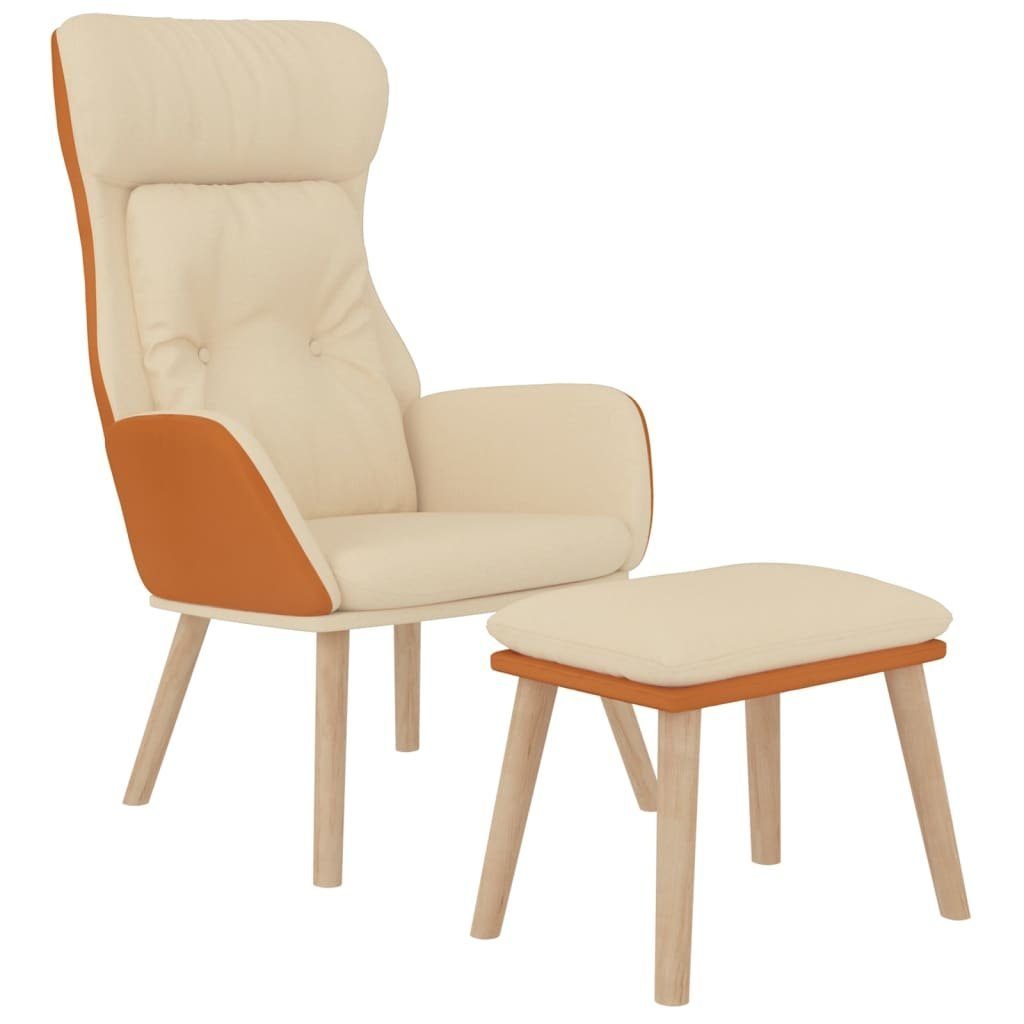 vidaXL Sessel Relaxsessel mit Hocker Creme günstig online kaufen
