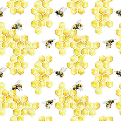 Linoows Papierserviette 20 Servietten, Nutztiere, die Honigbiene, Bienen und Waben, Motiv Nutztiere, die Honigbiene