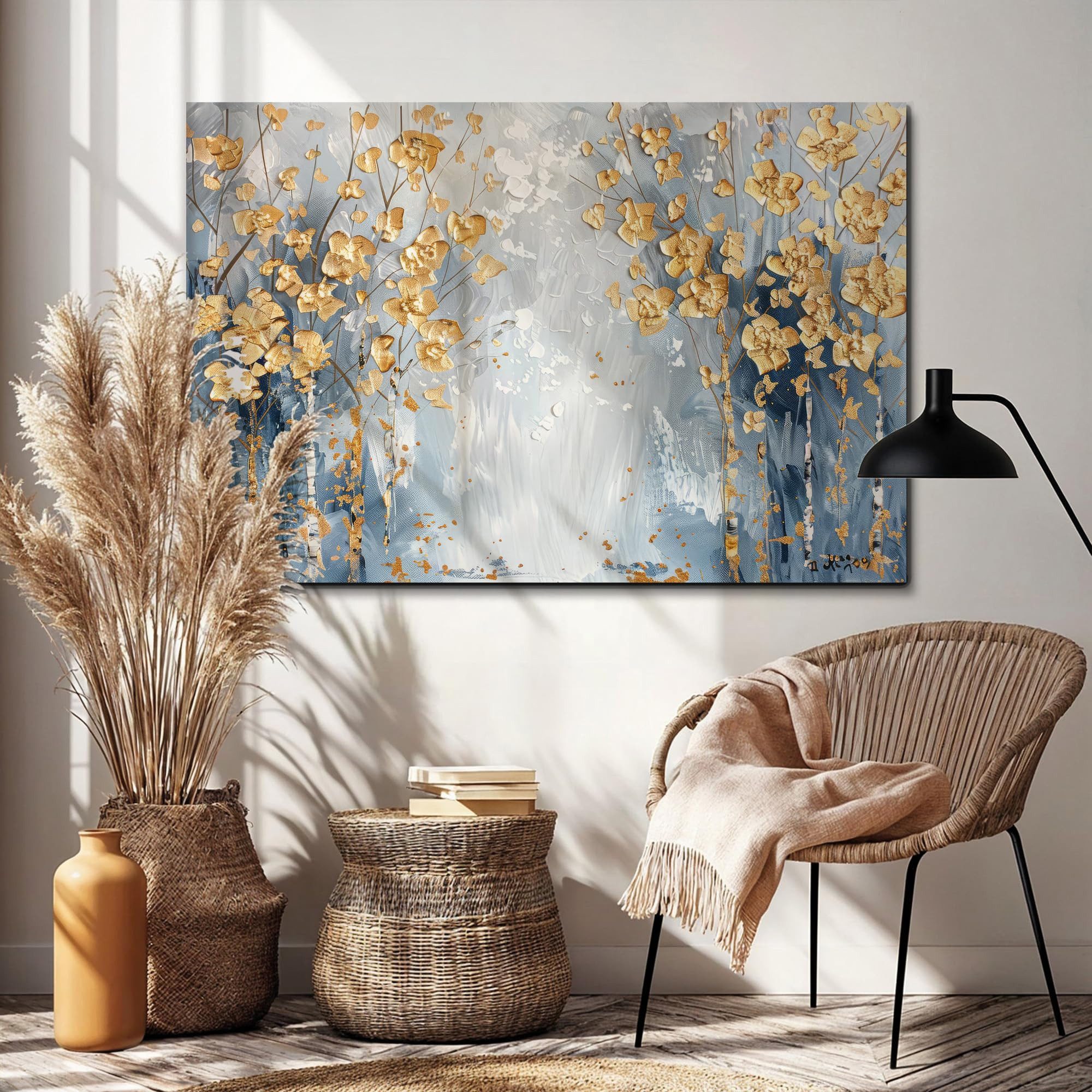 framed concept Leinwandbild Akustikbild Schallabsorbierendes Leinwandbild Geräuschdämmendes Bild, (für Büro, Wohnzimmer & Konferenzraum - 60x40, 90x60, 120x80 cm), Auf moderner Leinwand gedruckt
