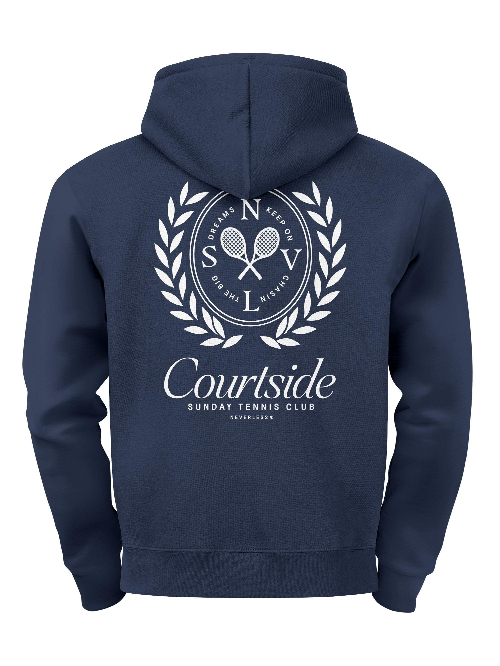 Neverless Hoodie Herren Hoodie Courtside Tennis Club, Kapuzensweatshirt mit