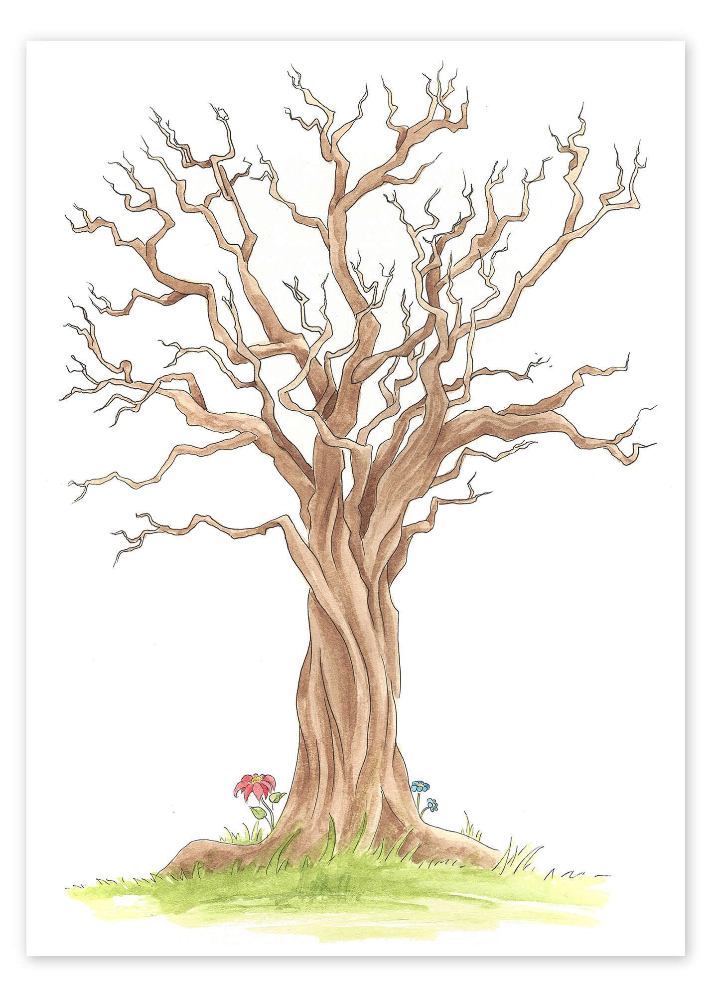 Posterlounge Wandbild Stammbaum, Nadine Conrad, erhältlich als Poster, Lein günstig online kaufen