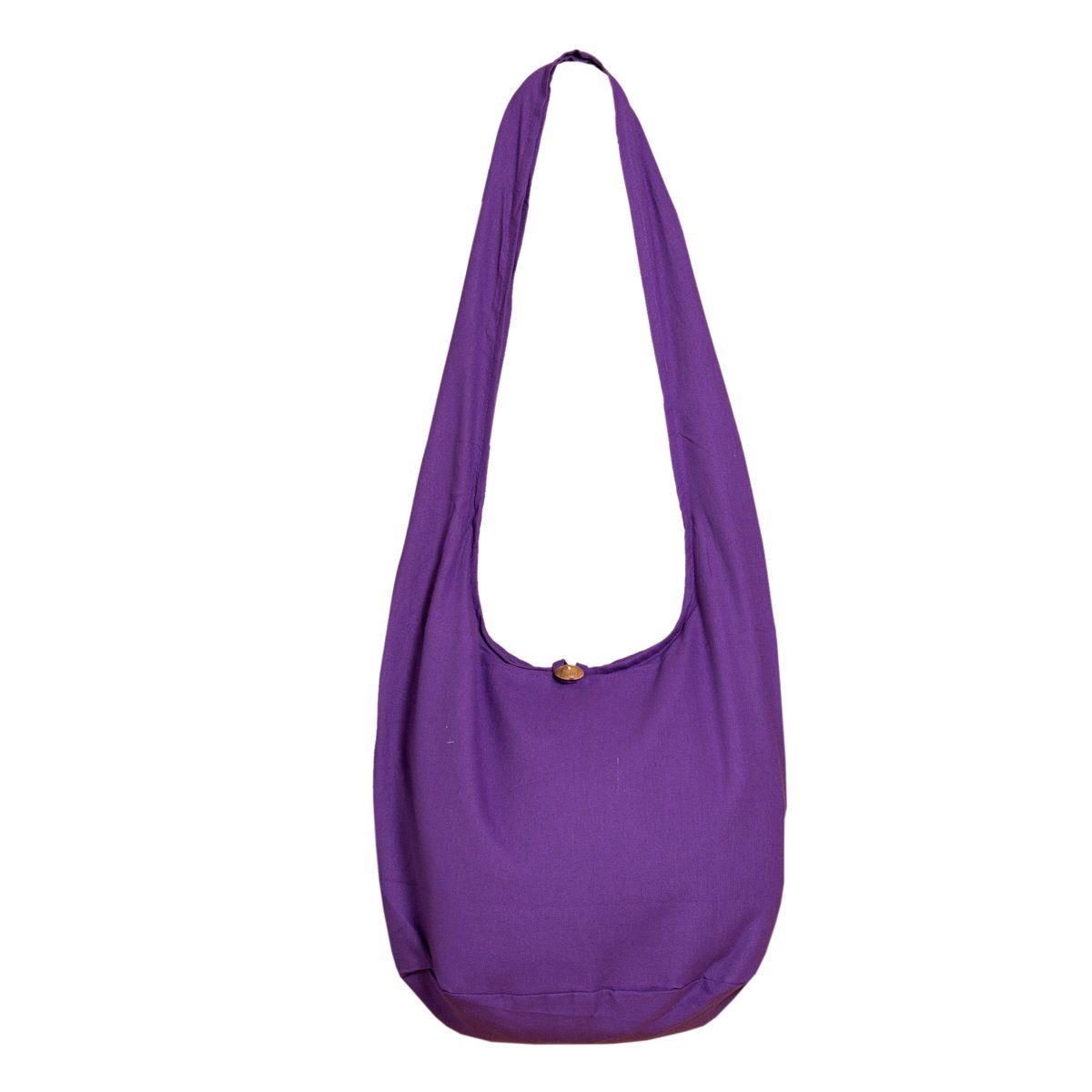 PANASIAM Beuteltasche Schulterbeutel einfarbig Schultertasche aus 100% Baumwolle in 2 Größen, Umhängetasche auch als Wickeltasche Handtasche oder Strandtasche violette