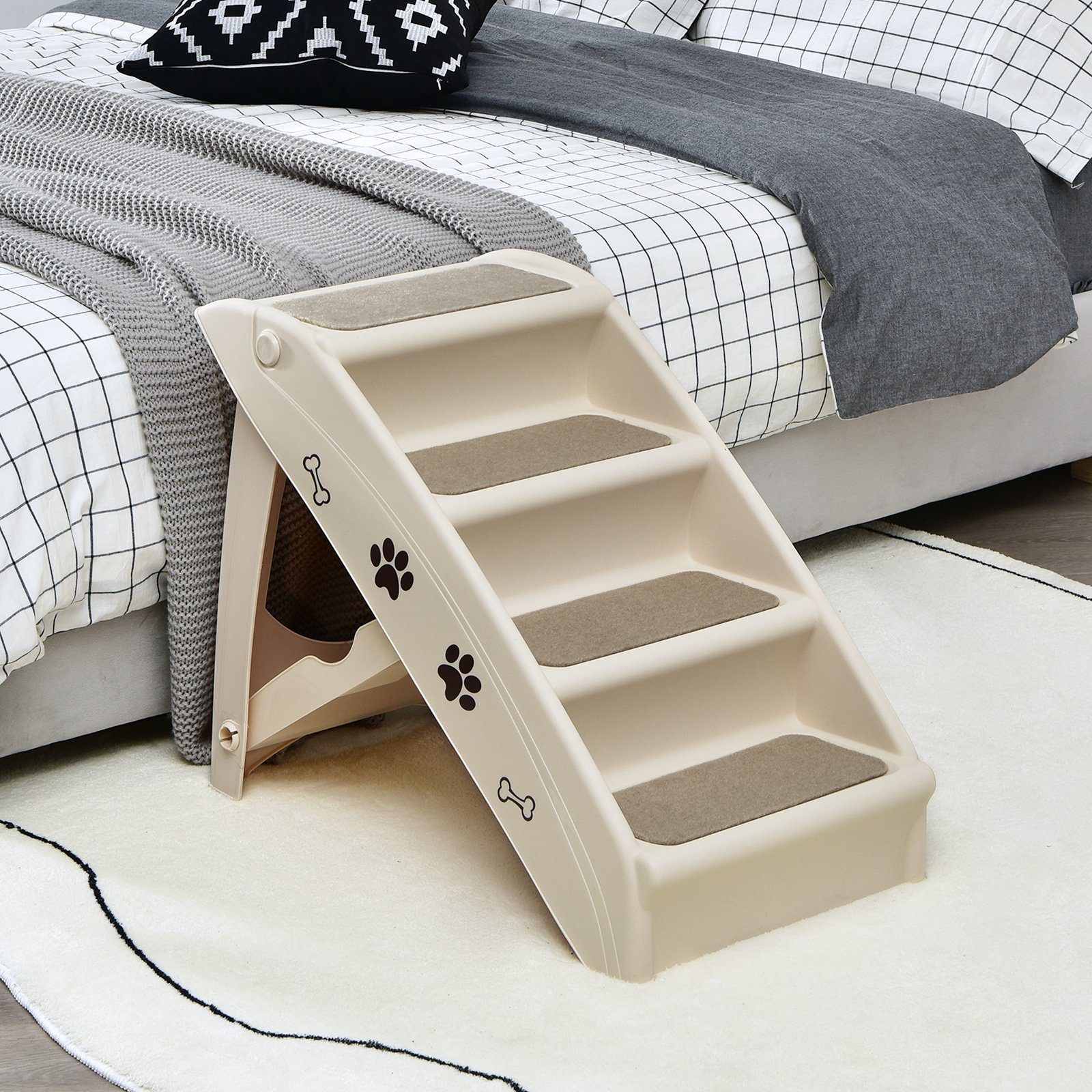 COSTWAY Haustiertreppe, 4-stufige, mit additional support günstig online kaufen