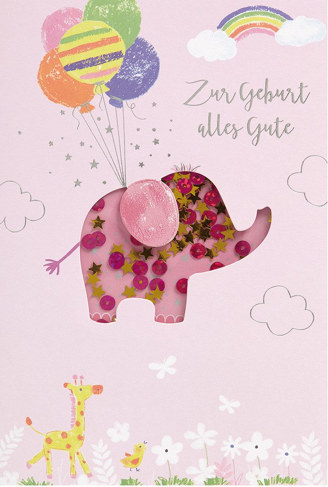 BSB Grußkarten Geburt – Baby - Collage - Glückwunschkarte im Format 11,5 x 17 cm
