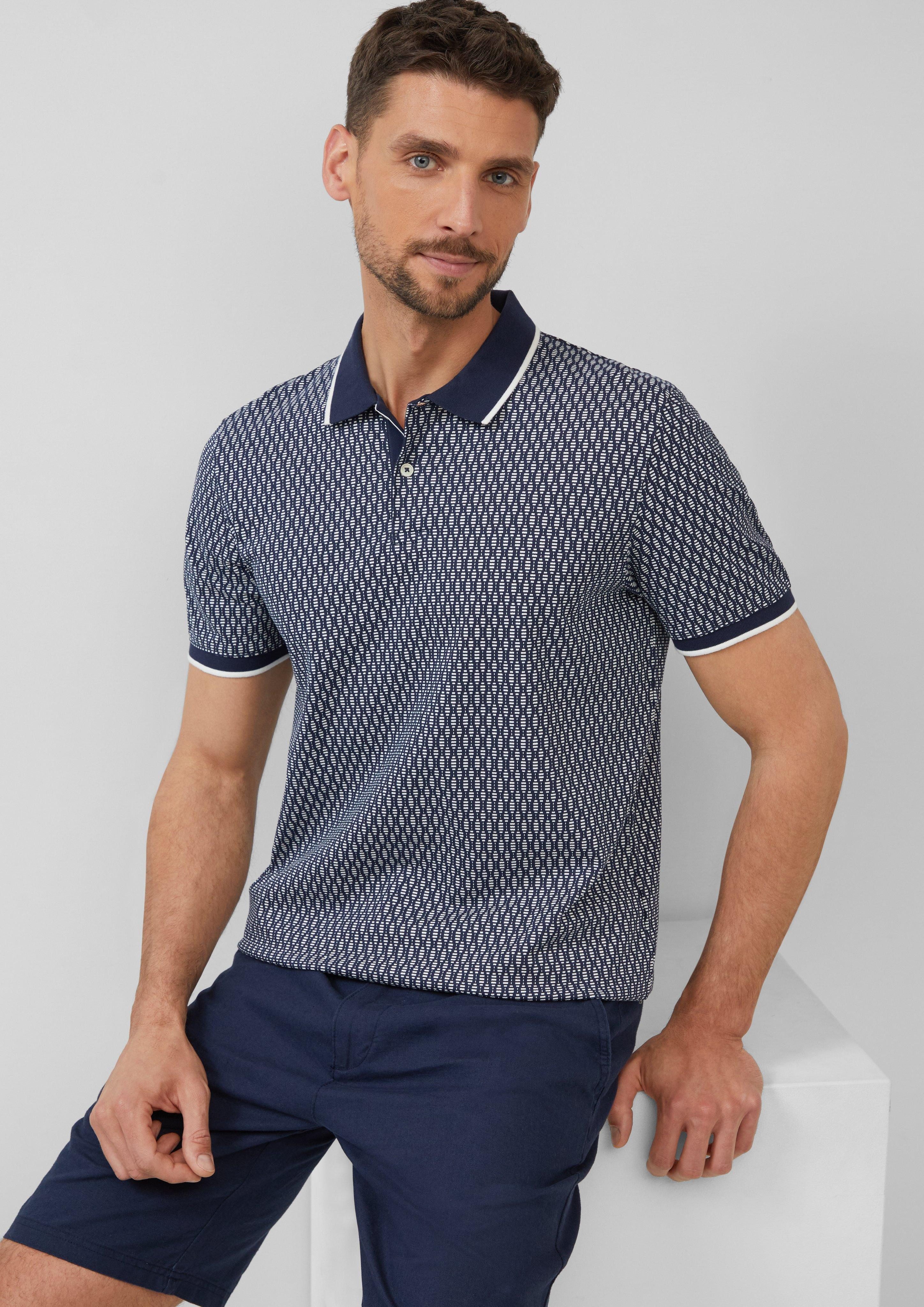 s.Oliver Kurzarmshirt Piqué-Poloshirt mit Print und günstig online kaufen