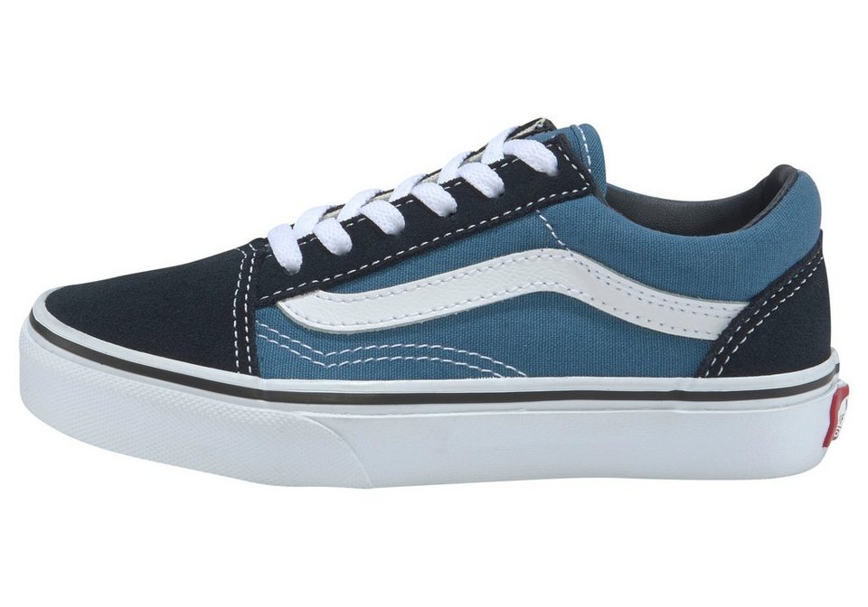 Vans Old Skool Sneaker für Kinder, Atmungsaktives Obermaterial aus Textil  und Leder