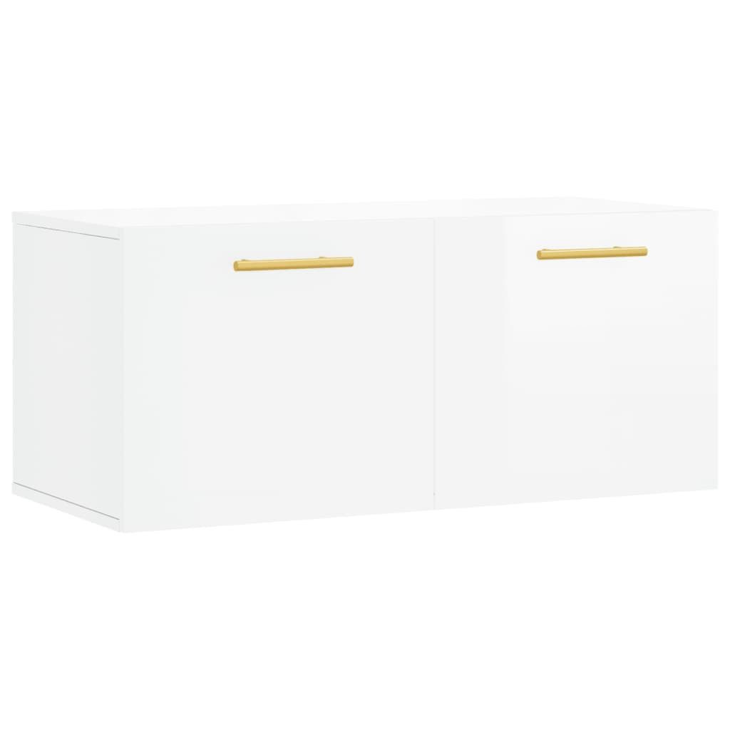 vidaXL Hängeschrank Wandschrank Hochglanz-Weiß 80x36,5x35 cm günstig online kaufen