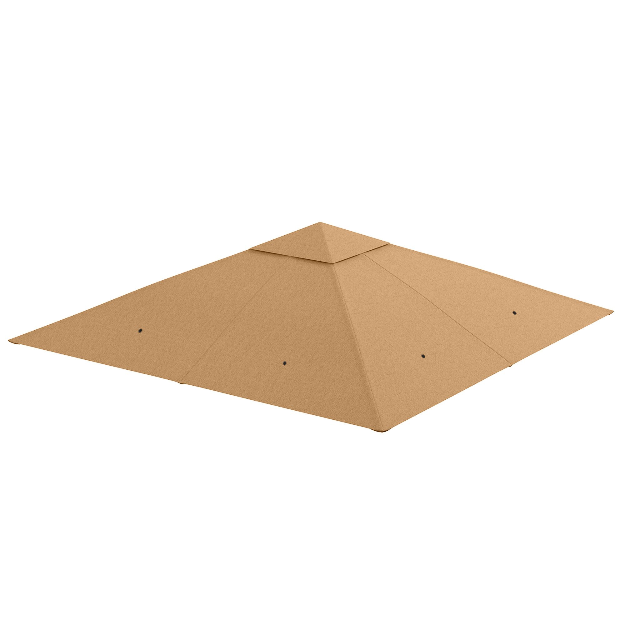 Outsunny Pavillon-Ersatzdach Ersatzbezug Ersatzteile aus Polyester-Stoff, beige, 180 g/m², 298 x 298 cm (Ersatzdach, Pavillondach), 298x298 für Metall-Gartenpavillon