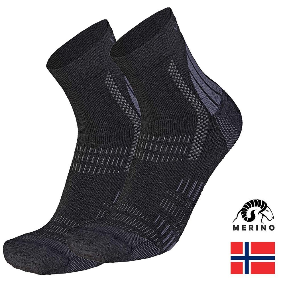 Laufsocken Wapiti - Merino TREK Outdoor- Sport- Wandersocken, BLACK Performance