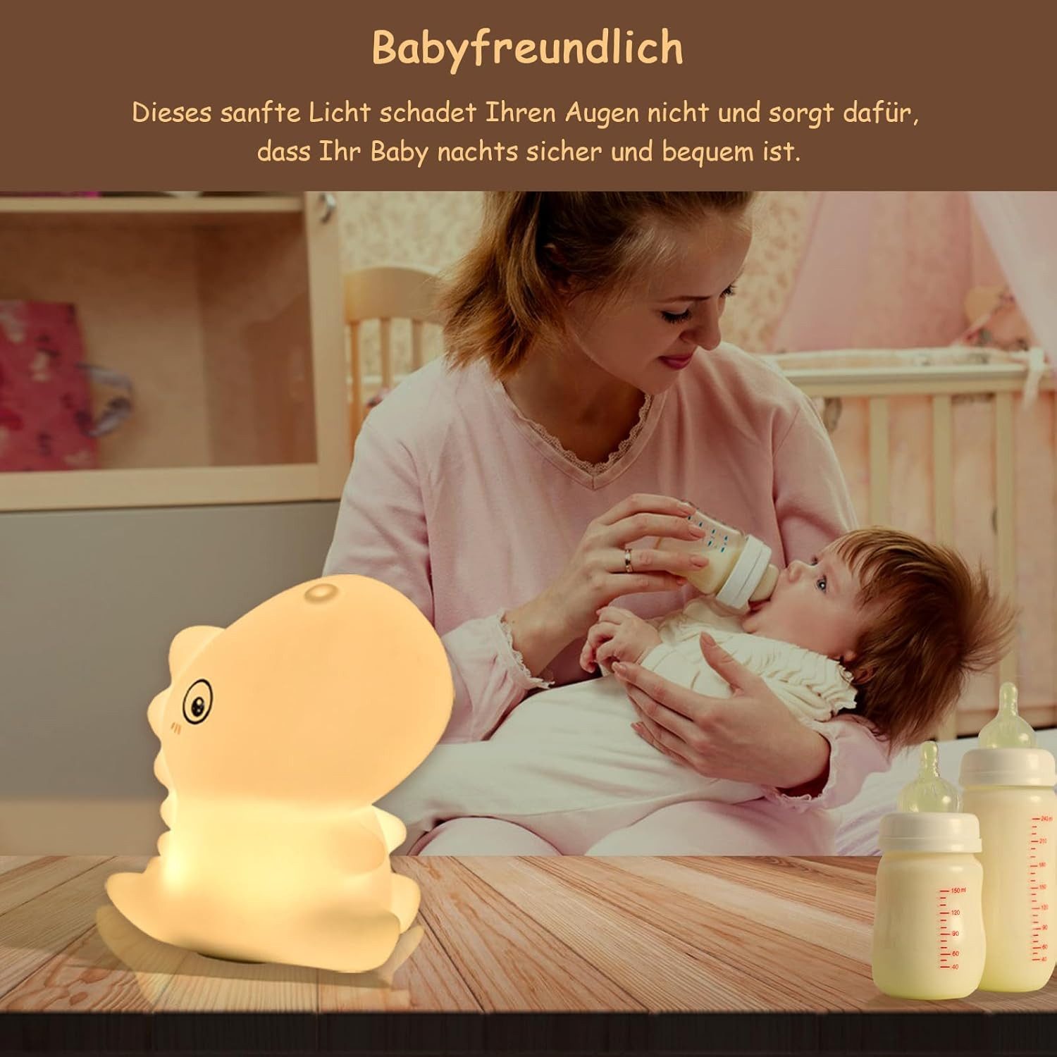 Qualra LED Nachtlicht Dinosaurier Nachtlicht Kinder Baby mit 7-Farben-Licht günstig online kaufen