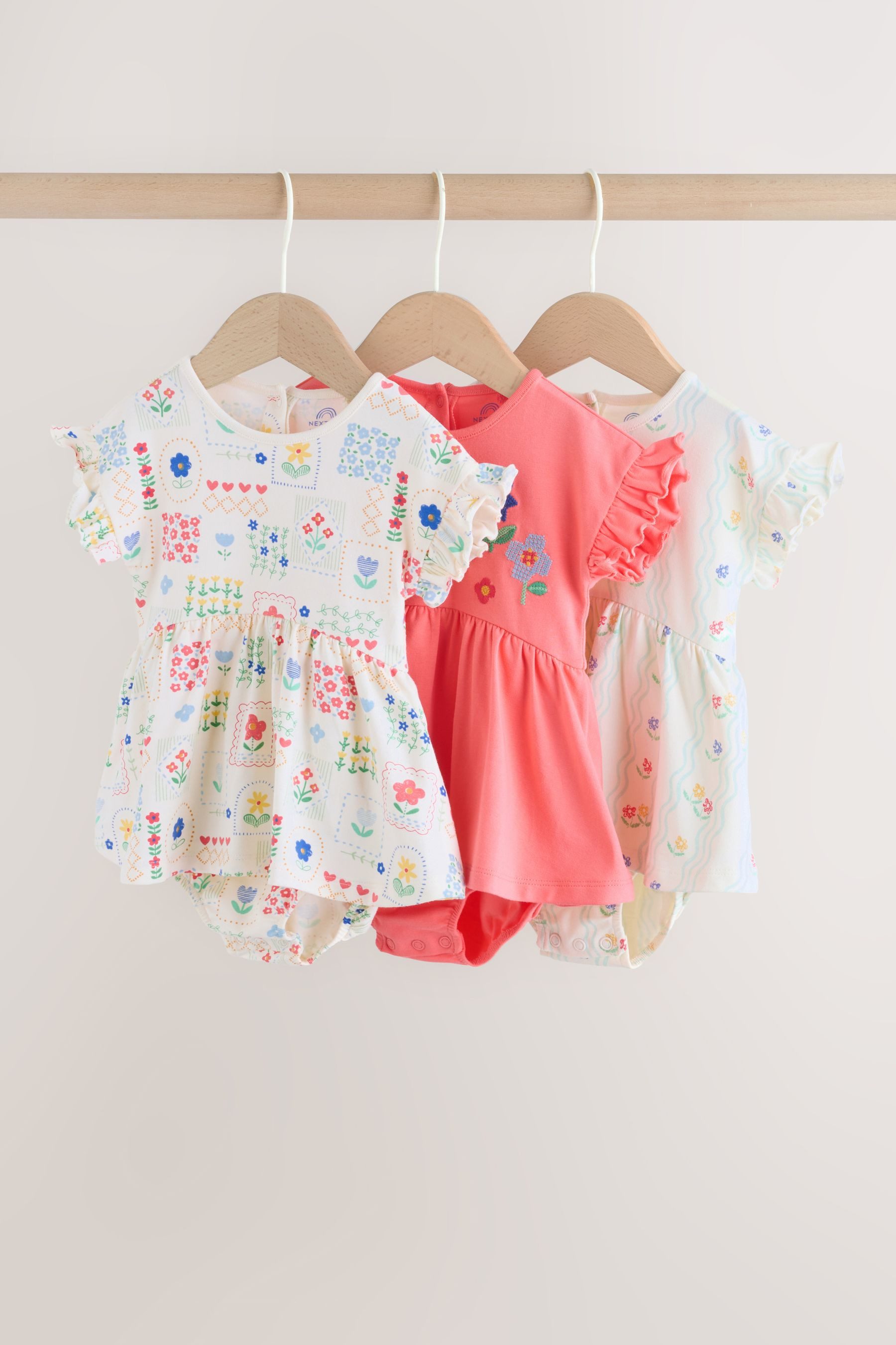 Next Strampler Strampelanzüge aus Jersey, 3er-Pack (3-tlg)