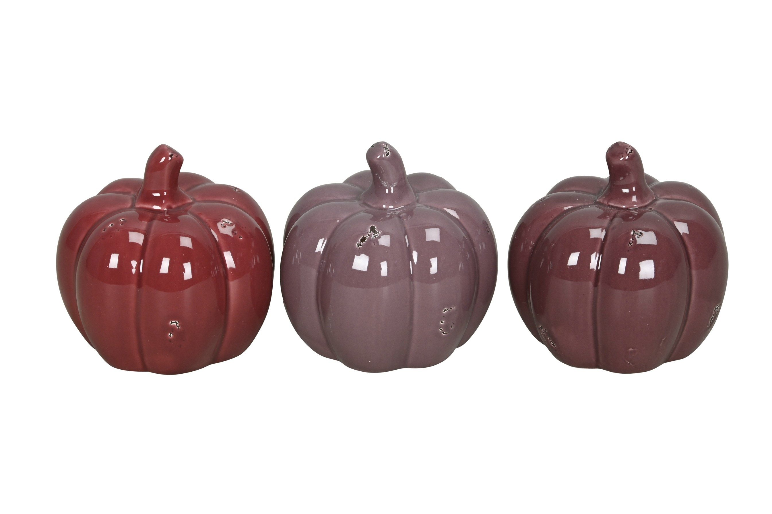 finehomegarden Dekofigur Kürbis 3farbig sort. Keramik Dolomit glänzend Herb günstig online kaufen