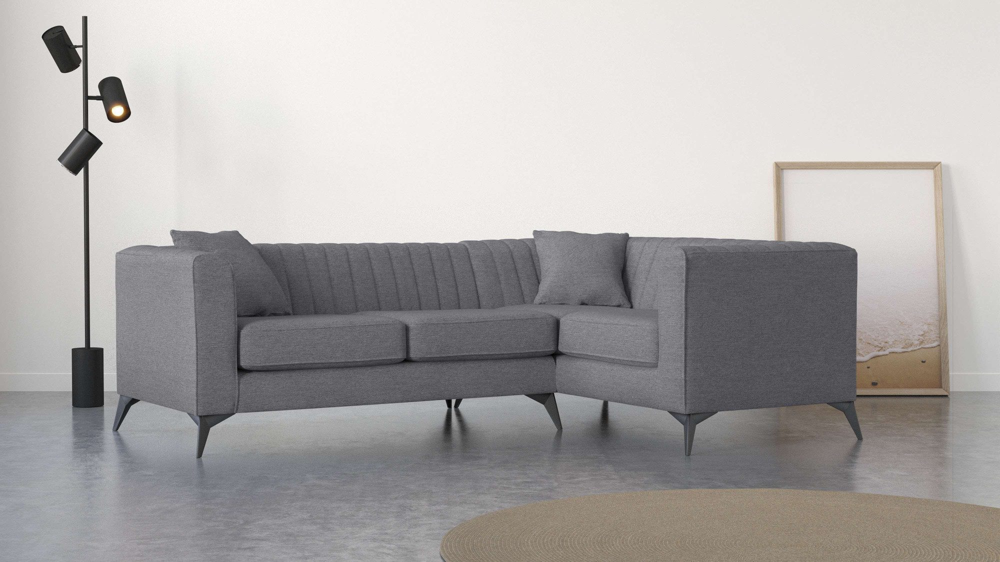 Places of Style Ecksofa "MATTHEW L-Form ideal für kleine Räume, Maße B/T/H: günstig online kaufen