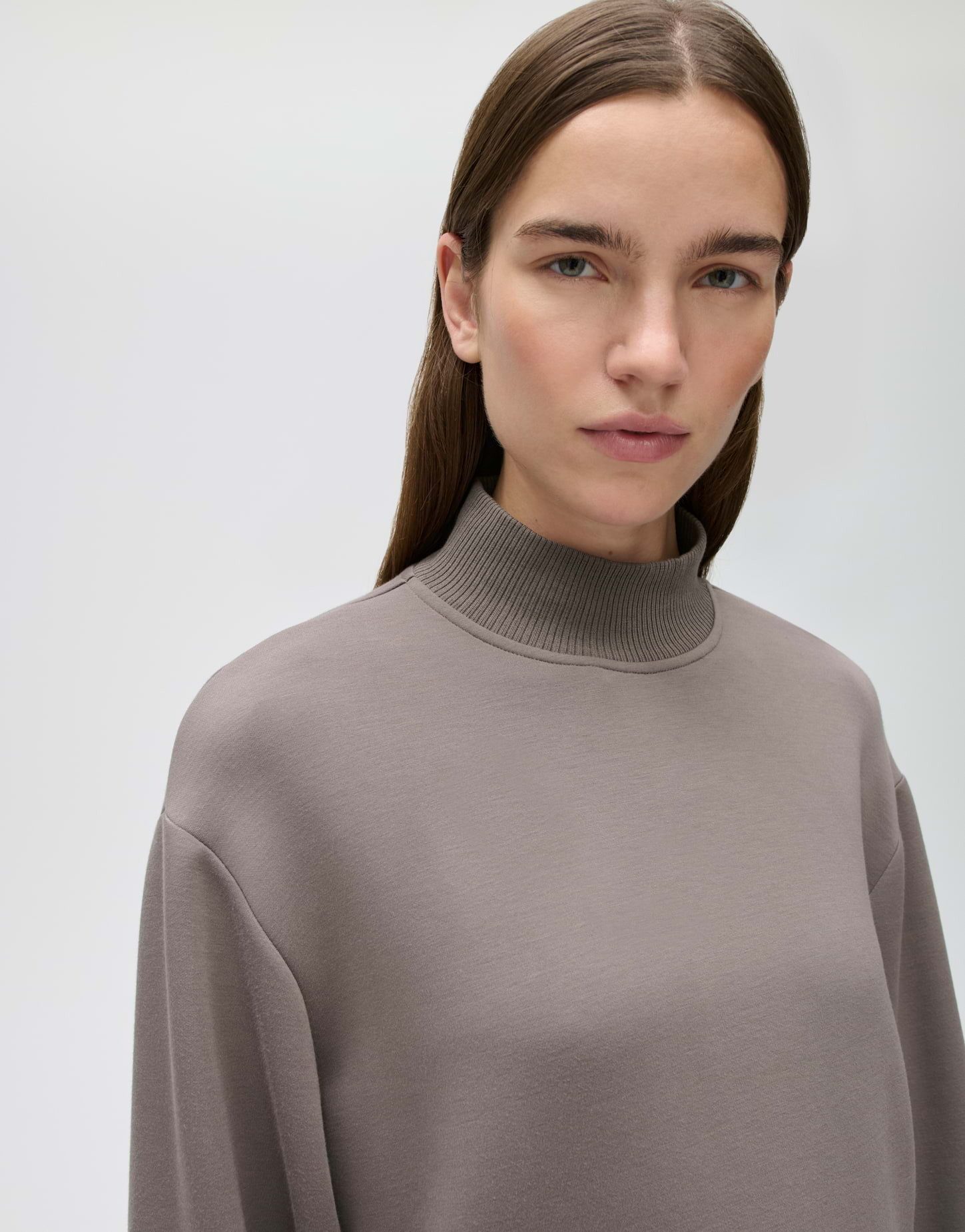 OPUS Sweatshirt Gluba club aus Sweatware mit Rippstruktur Leicht verkürzte, gerade Form mit geripptem Stehkragen – Bild 4 von 5