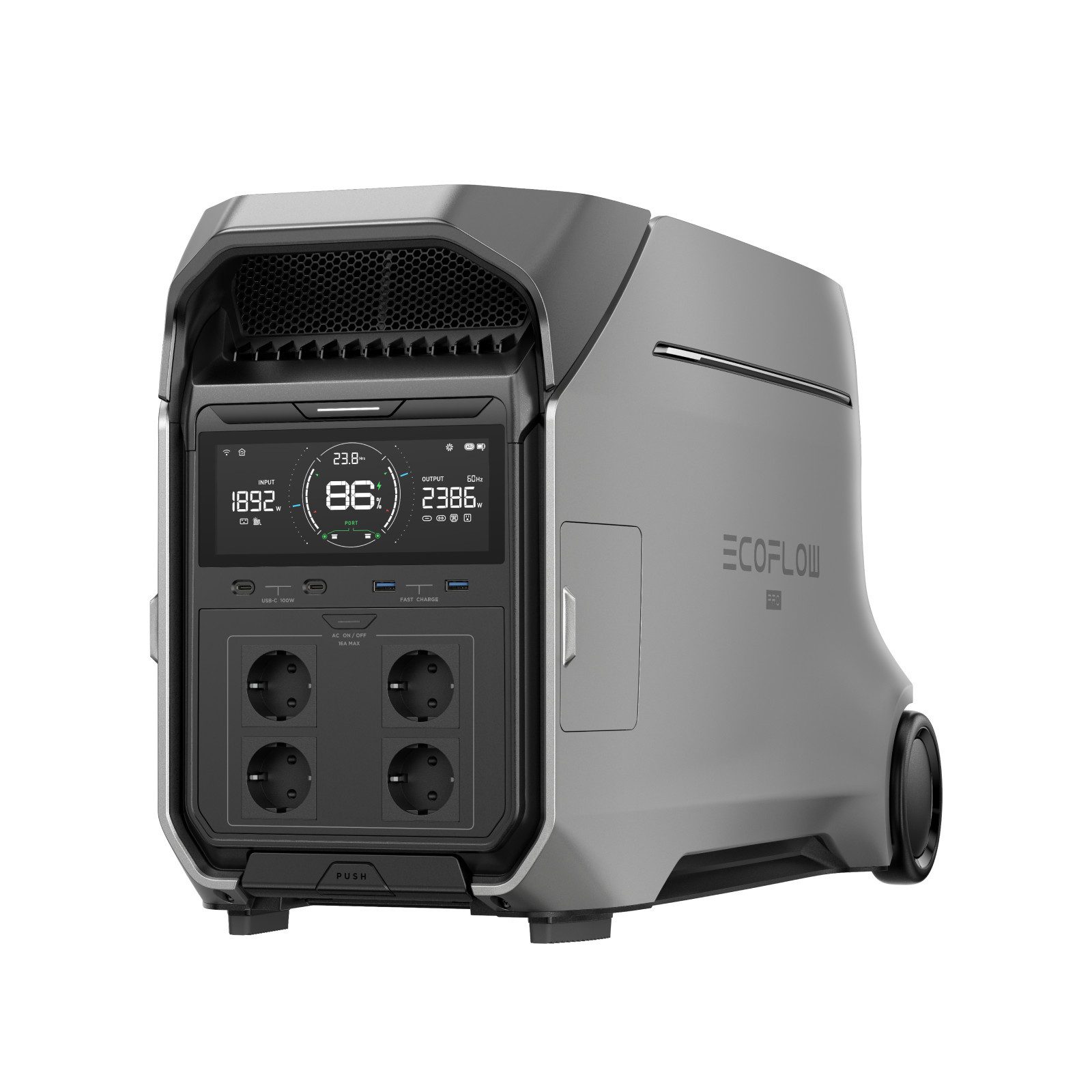 Ecoflow EF ECOFLOW DELTA Pro 3 Tragbare Powerstation, 4096Wh LFP-Batterie Powerstation EcoFlow DELTA Pro 3 EcoFlow DELTA Pro 3 1280000 mAh, Erweiterbar auf 12 kWh, für den Hausgebrauch, Notfälle, Wohnmobile
