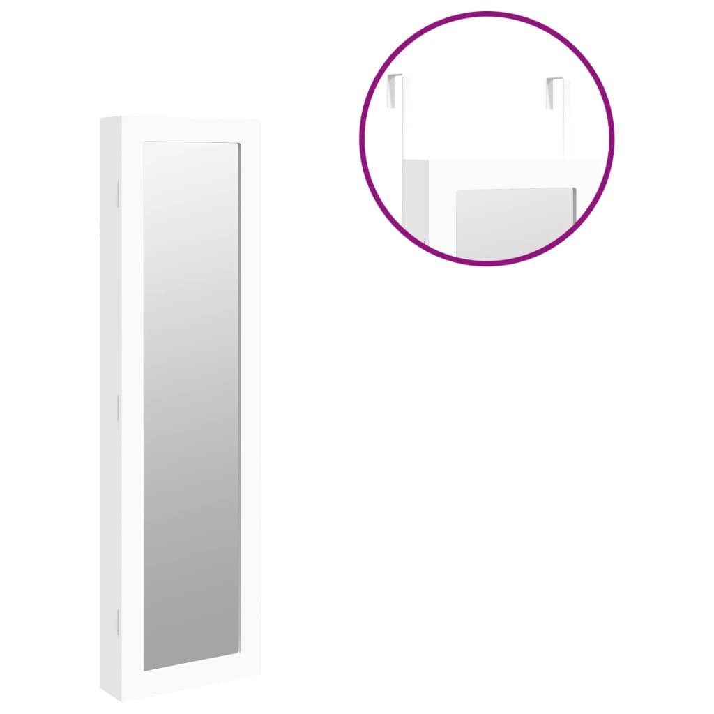 | Spiegel (1-St) Weiß Spiegel Weiß cm vidaXL Schmuckschrank mit Wandmontage Weiß 30x8,5x106