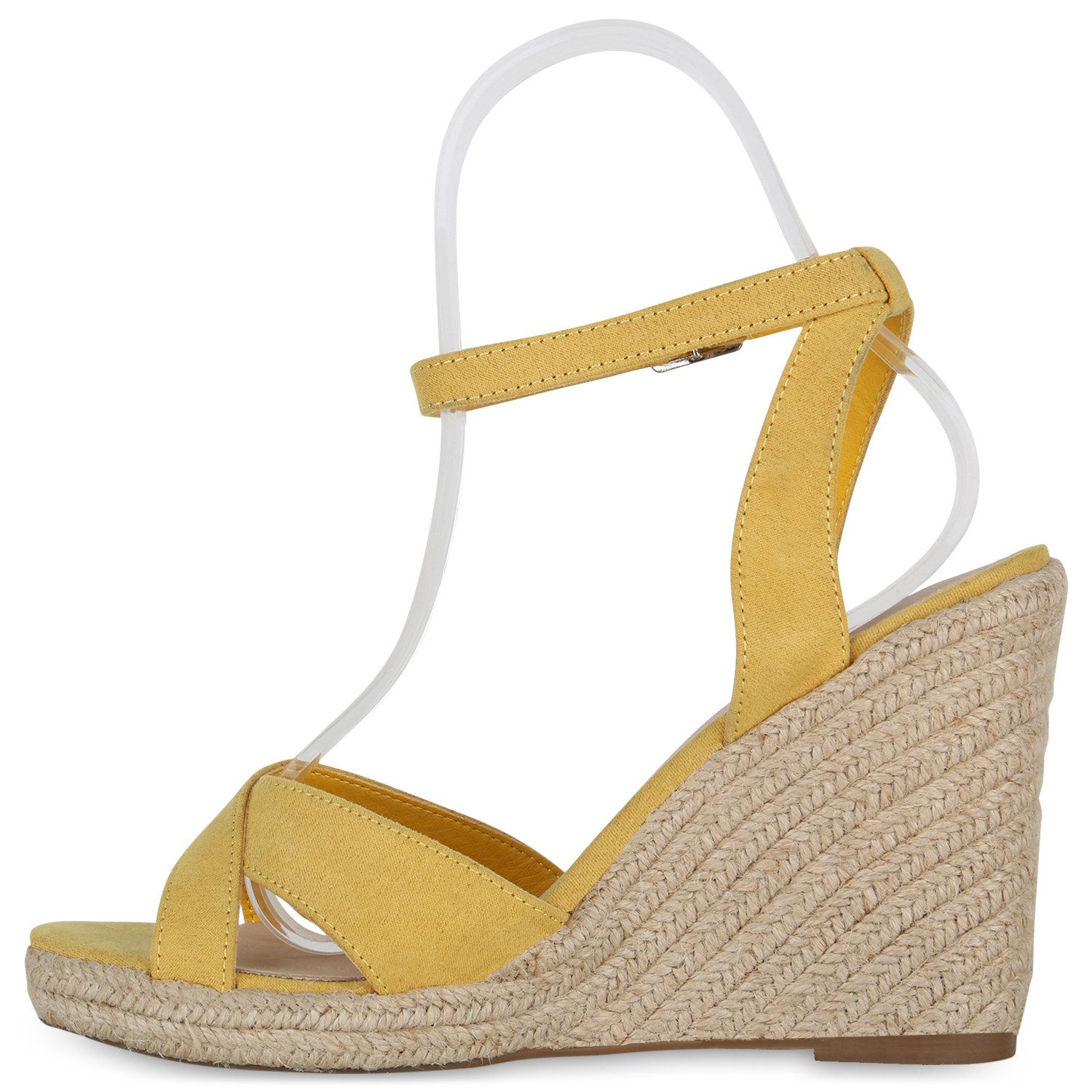 VAN HILL 21367638 NH 1802572-CO-2280 Damen Sandaletten Ocre Micro 38 Keilsandalette Damen Keilsandaletten Sandaletten Keilabsatz Bast Wedge