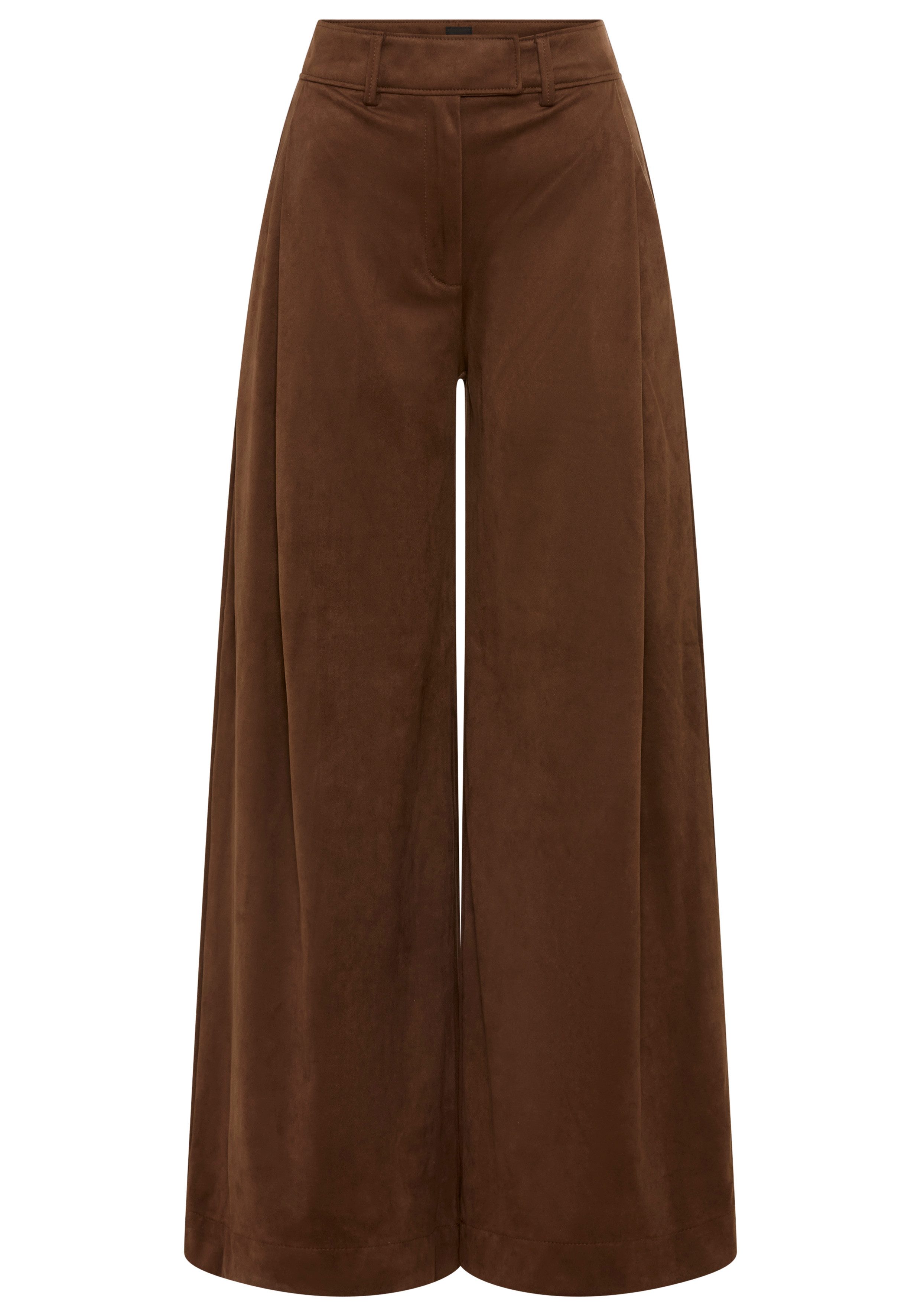 BOSS ORANGE Palazzohose Takora Premium Damenmode in Veloursleder-Optik