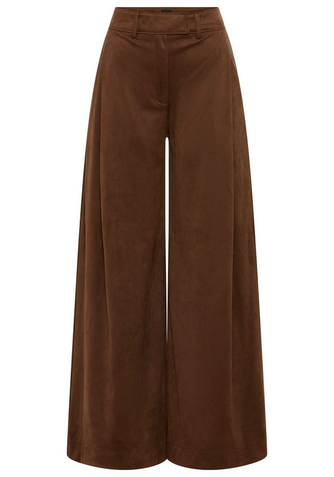 BOSS ORANGE Palazzohose Takora Premium Damenmode in Veloursleder-Optik