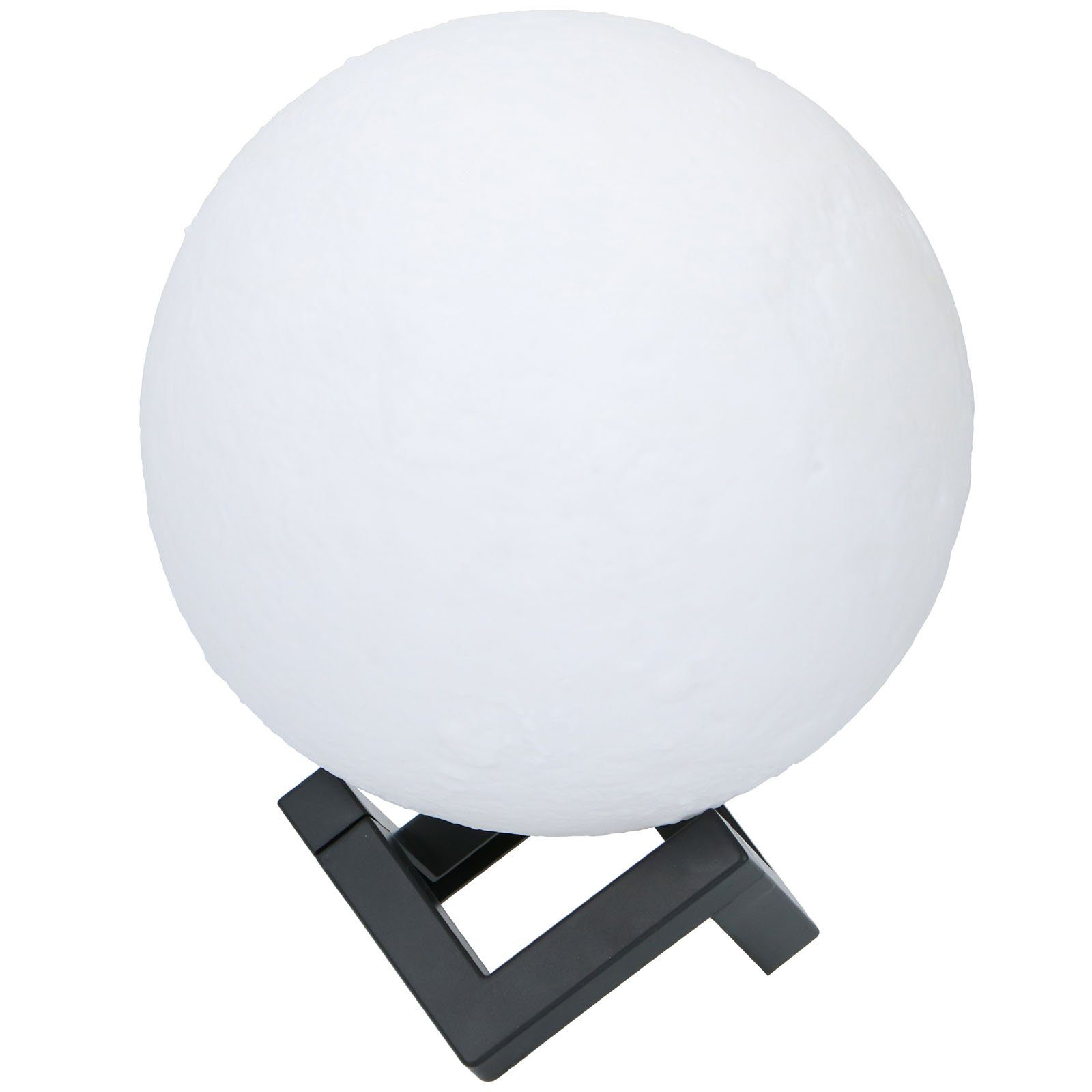 Grundig LED Nachtlicht Mond Lampe 3D Nachtlampe Mondkugel Tischlampe Mondlicht Tischleuchte, LED fest integriert, Natürliches Weiß, Stimmungsvolles Orange, Mystisches Rosa, leuchtet in 3 Farben