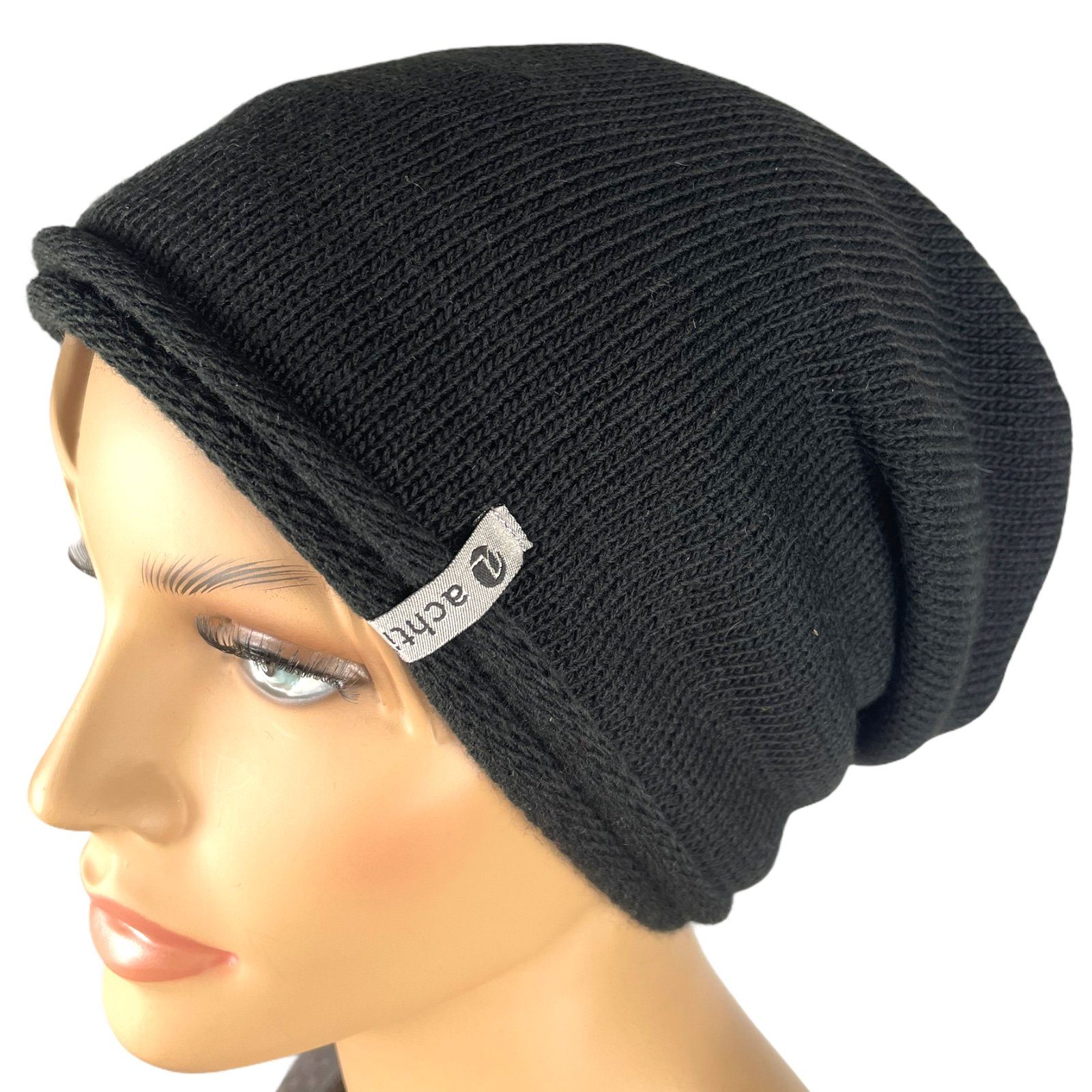 Taschen4life Beanie Damen Mütze AZ1378PC Longbeanie, Rund-strick ohne Bommel, leicht gefüttert, lange Passform