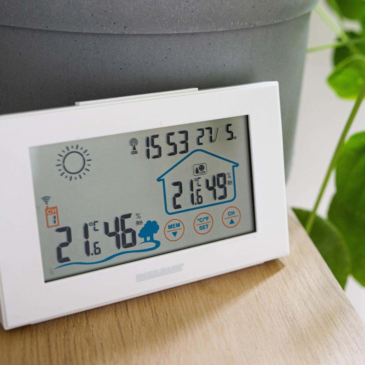 FACKELMANN Digitale Wetterstation, Funk-Wetterstation, Klimamessgerät Wetterstation