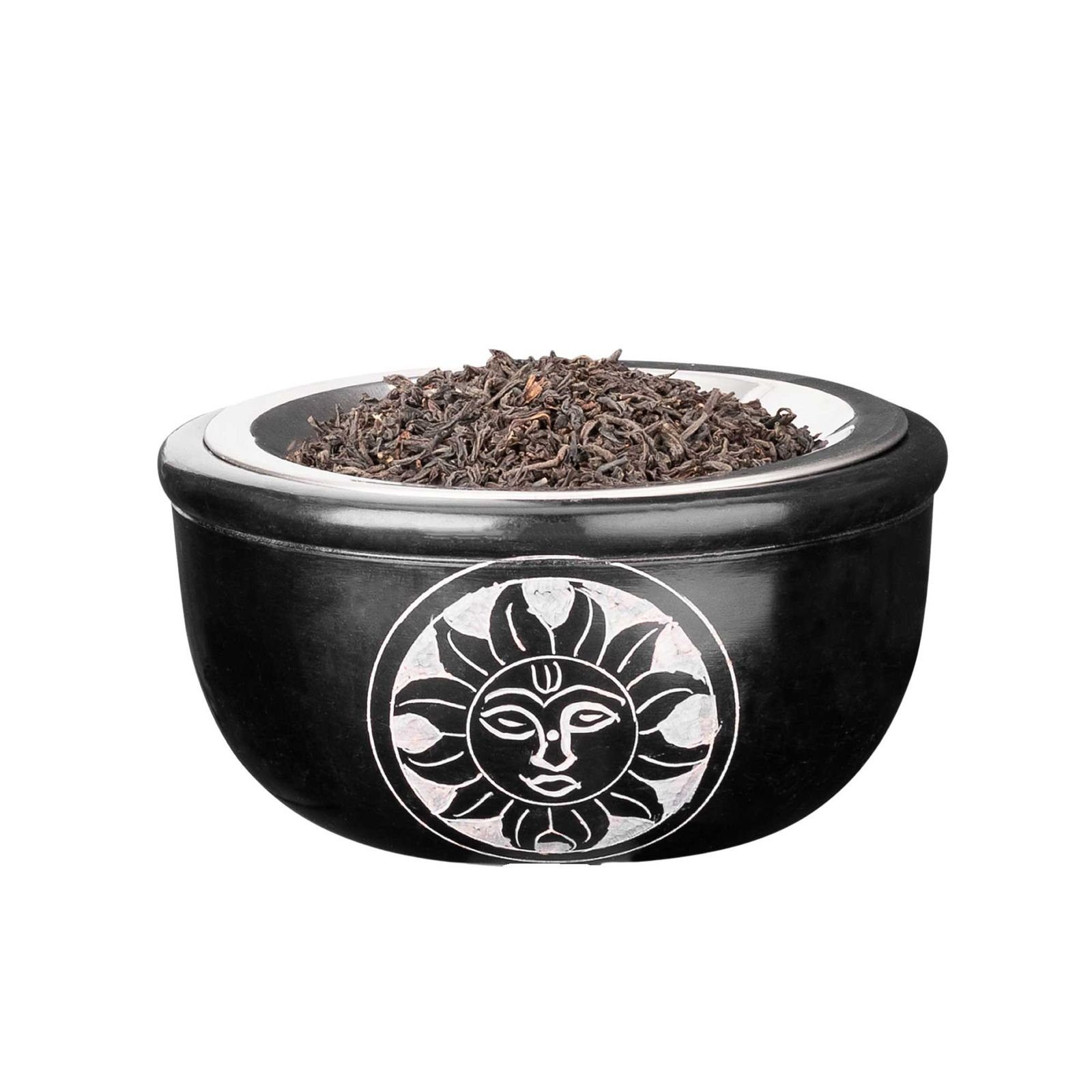 KUNST UND MAGIE Räucherschale Räucherschale Räuchergefäß Räucherstövchen mit Sieb Sonne Stein 10cm