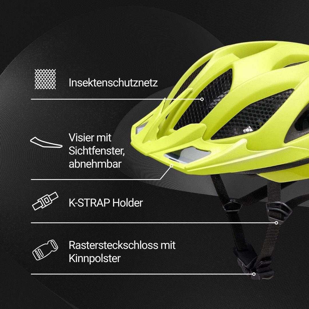 KED Fahrradhelm Spiri II Trend Allround Helm, LED Licht Und Reflektor, Optimierte Belüftung