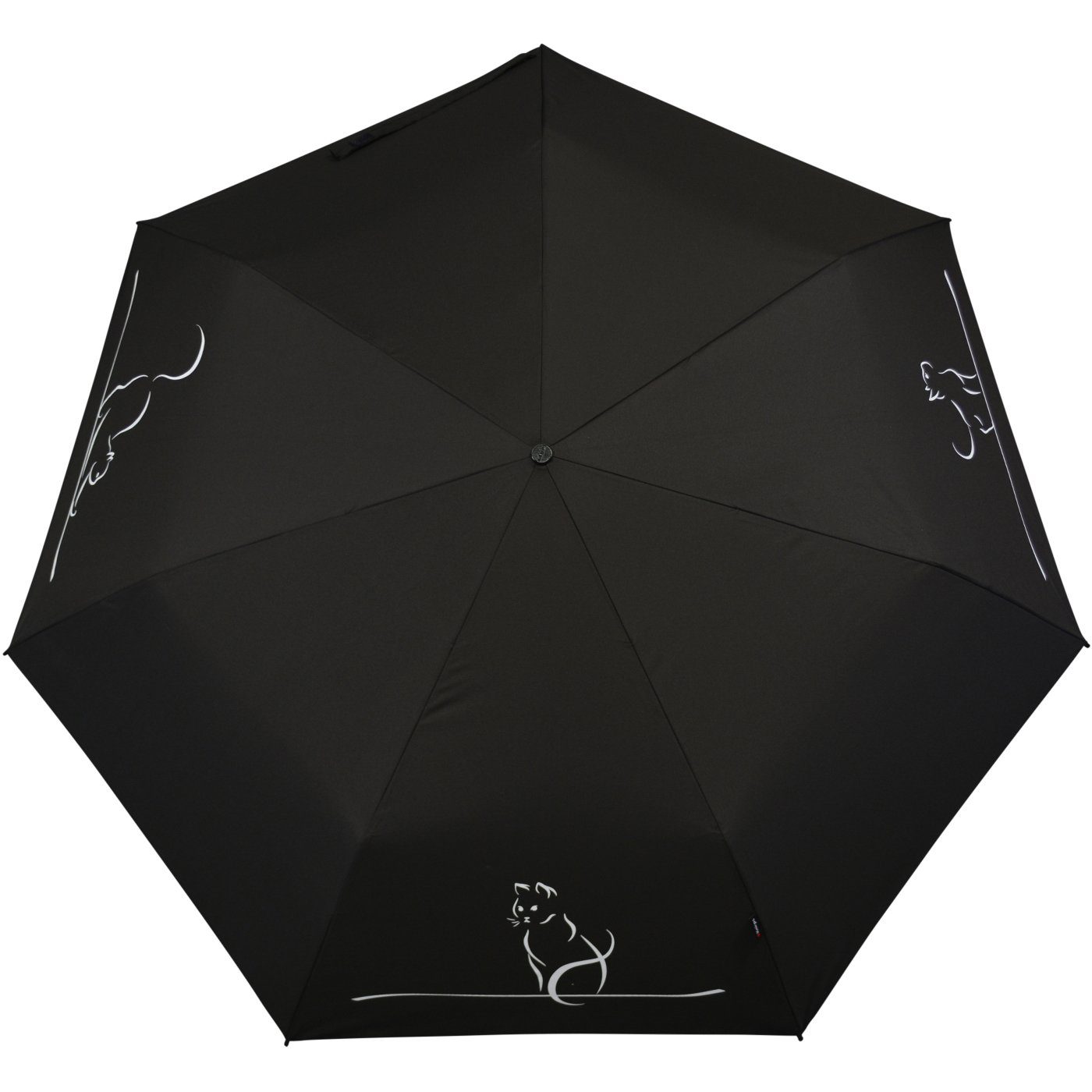 Knirps® Taschenregenschirm leichter, kompakter Schirm mit Auf-Zu-Automatik, schönes Katzen Design für Damen - Cat move – Bild 3 von 5