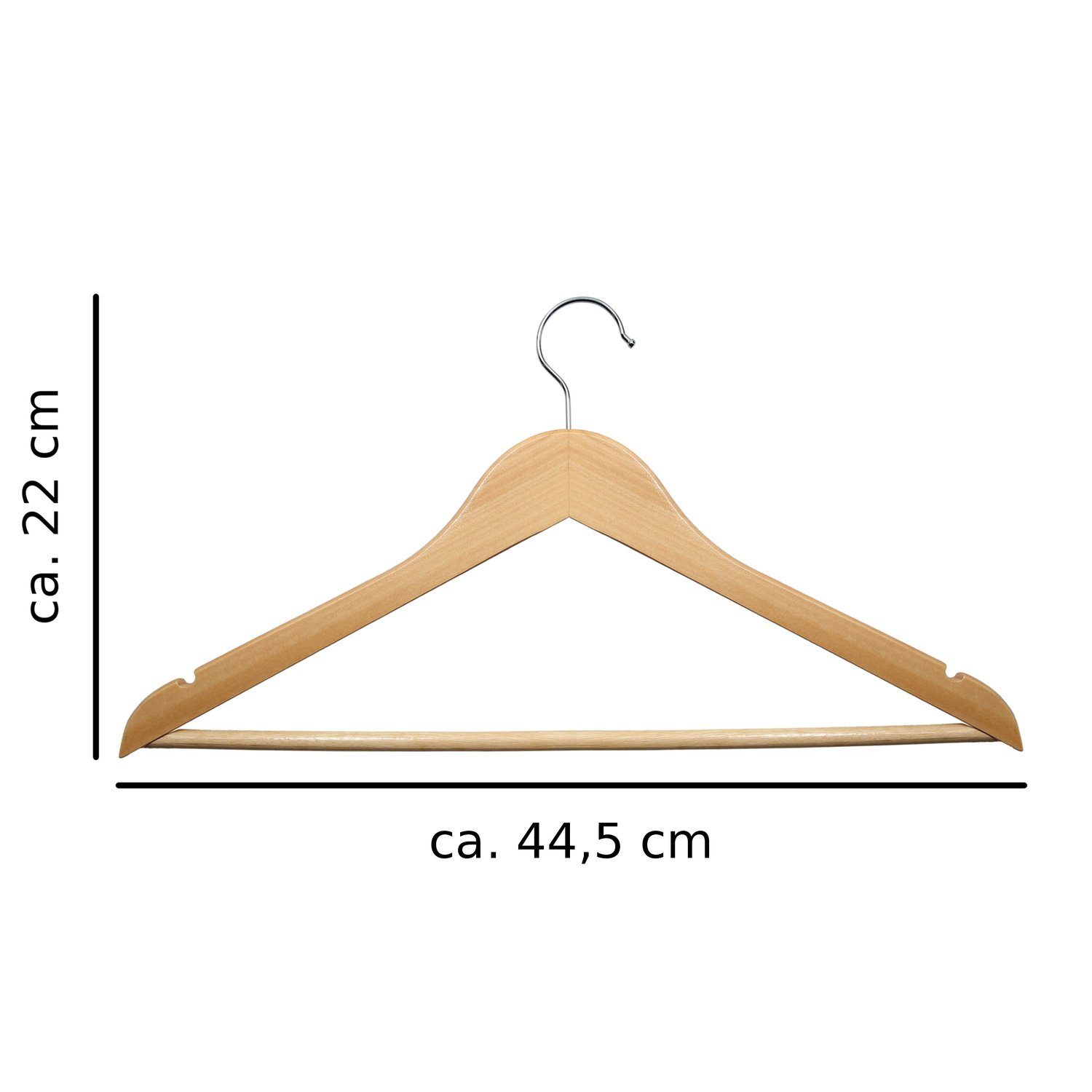 VonBueren Kleiderbügel VonBueren Holzkleiderbügel 22 drehbarer cm, 44,6 (10-tlg), Holz Kleiderbügel Haken x