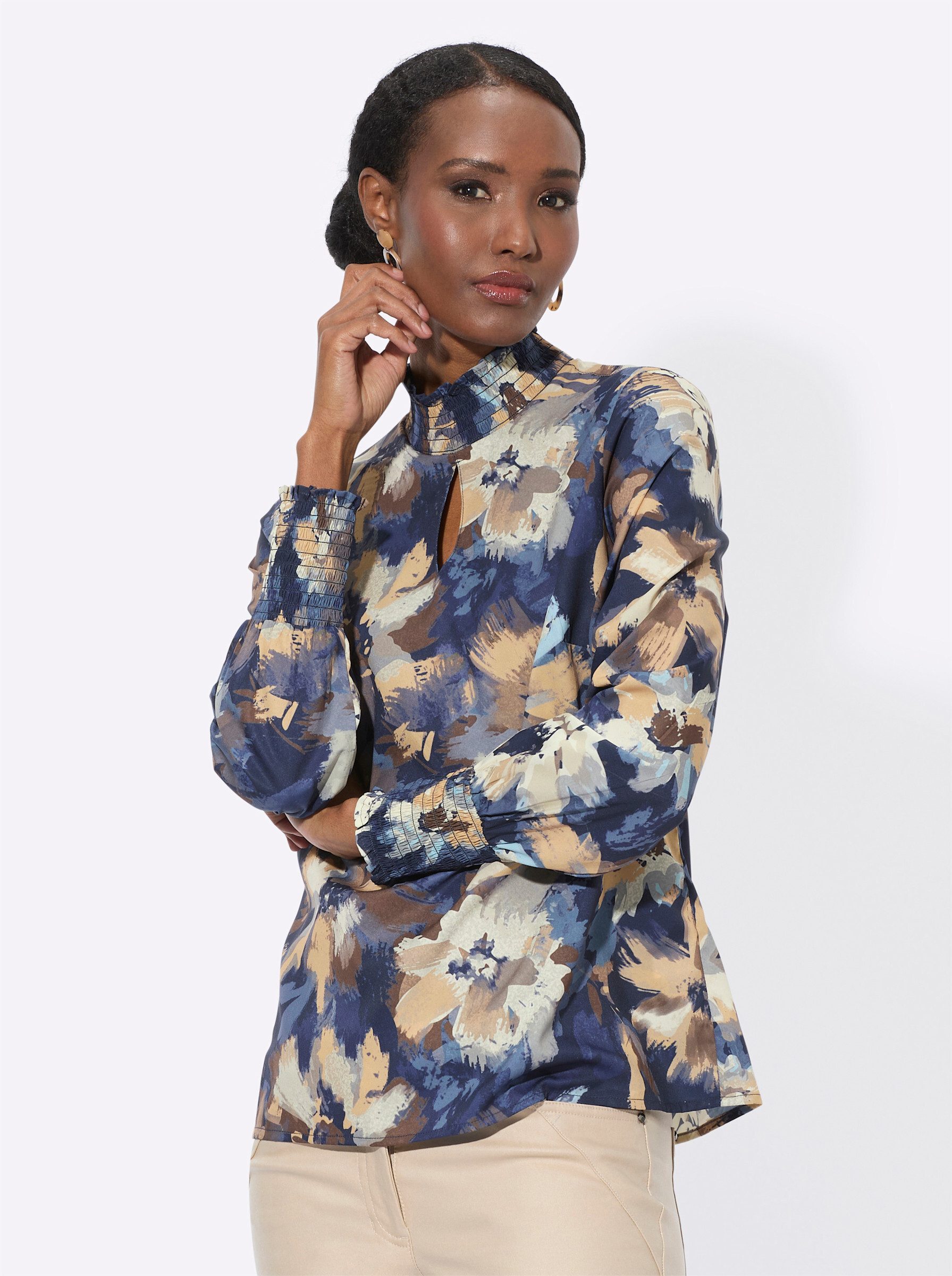 creation L Klassische Bluse Bluse mit Stehkragen . günstig online kaufen