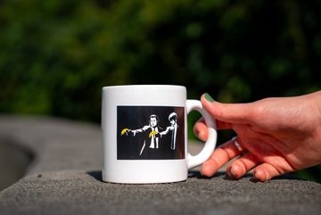 AvantgART Tasse Banksy Kaffeetasse, Banksy Kunstdruck, Kaffeetassen aus Keramik, Porzellan