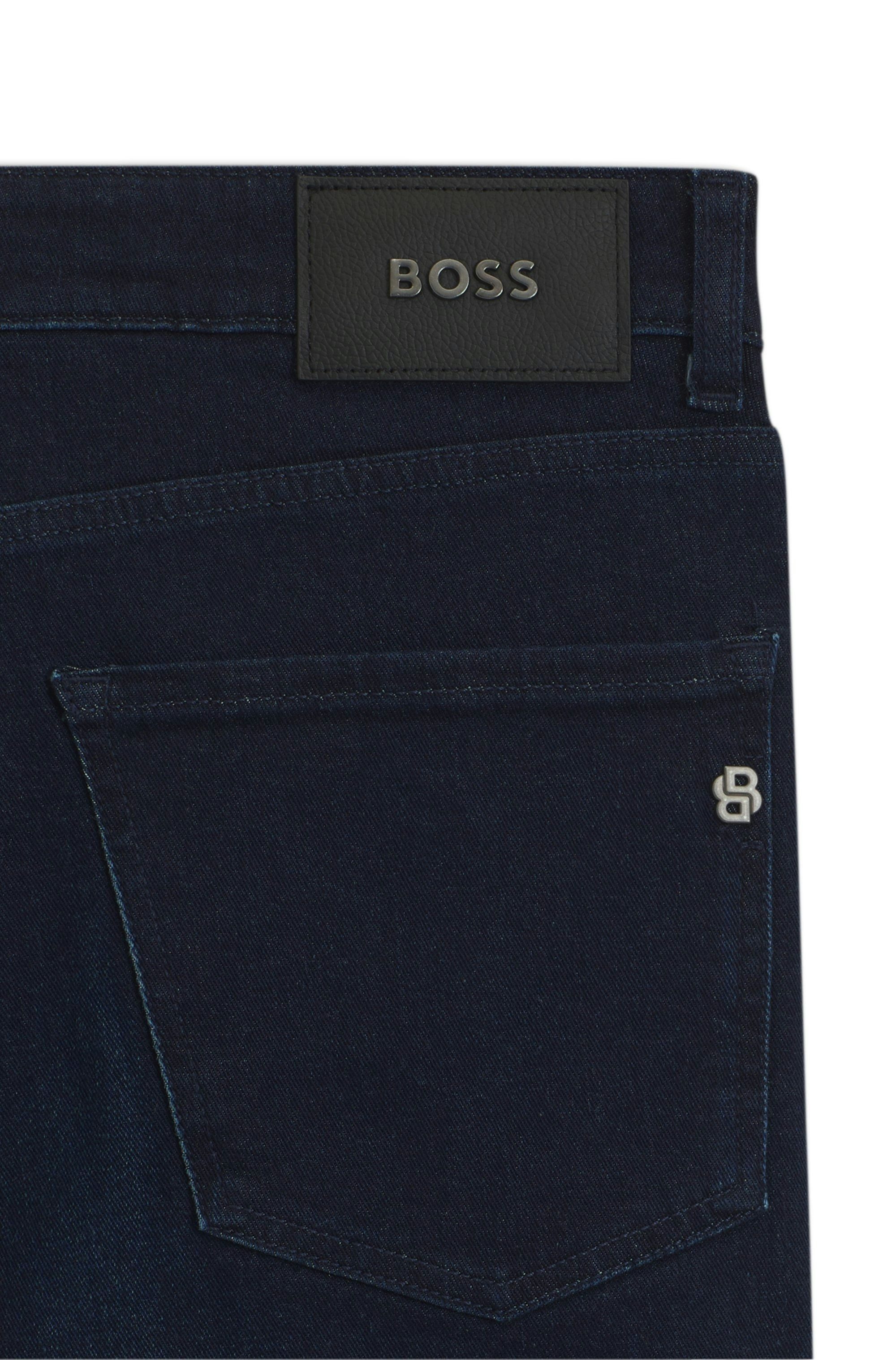 Boss Orange 5-Pocket-Jeans Delaware Slim-Fit Jeans aus dunkelblauem Denim