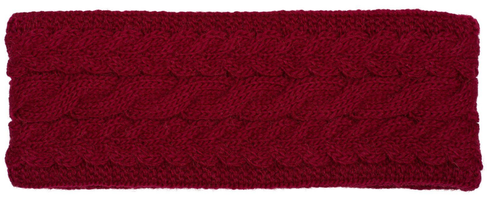 styleBREAKER Stirnband (1-St) Strick Stirnband mit Zopfmuster Bordeaux-Rot