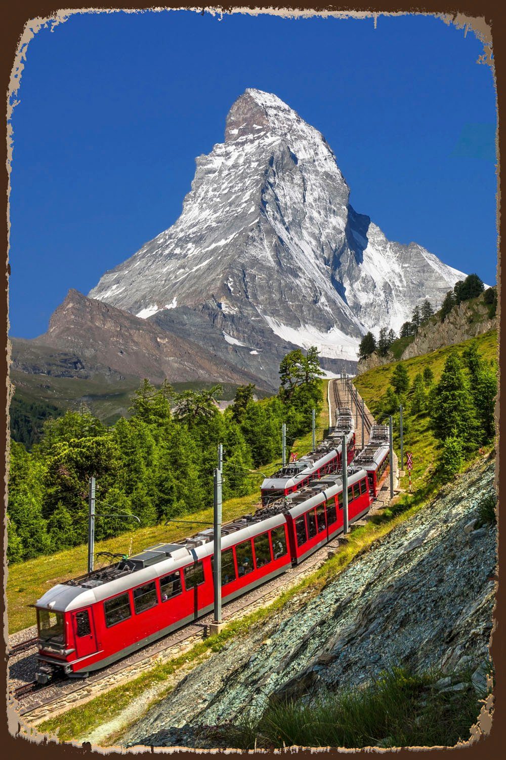 queence Metallbild Matterhorn Express, Schriftzüge (1 St), Stahlschilder