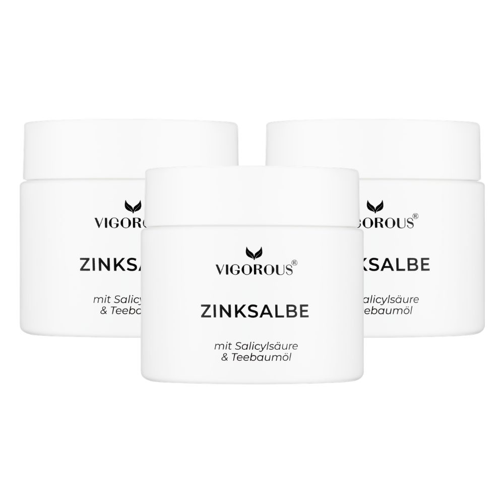 Vigorous Cosmetics Gesichtspflege Zinksalbe gegen Pickel, Akne & Unreinheiten Spar-Set, Bis zu 94% reinere Haut nach 15 Tagen, Made in Germany