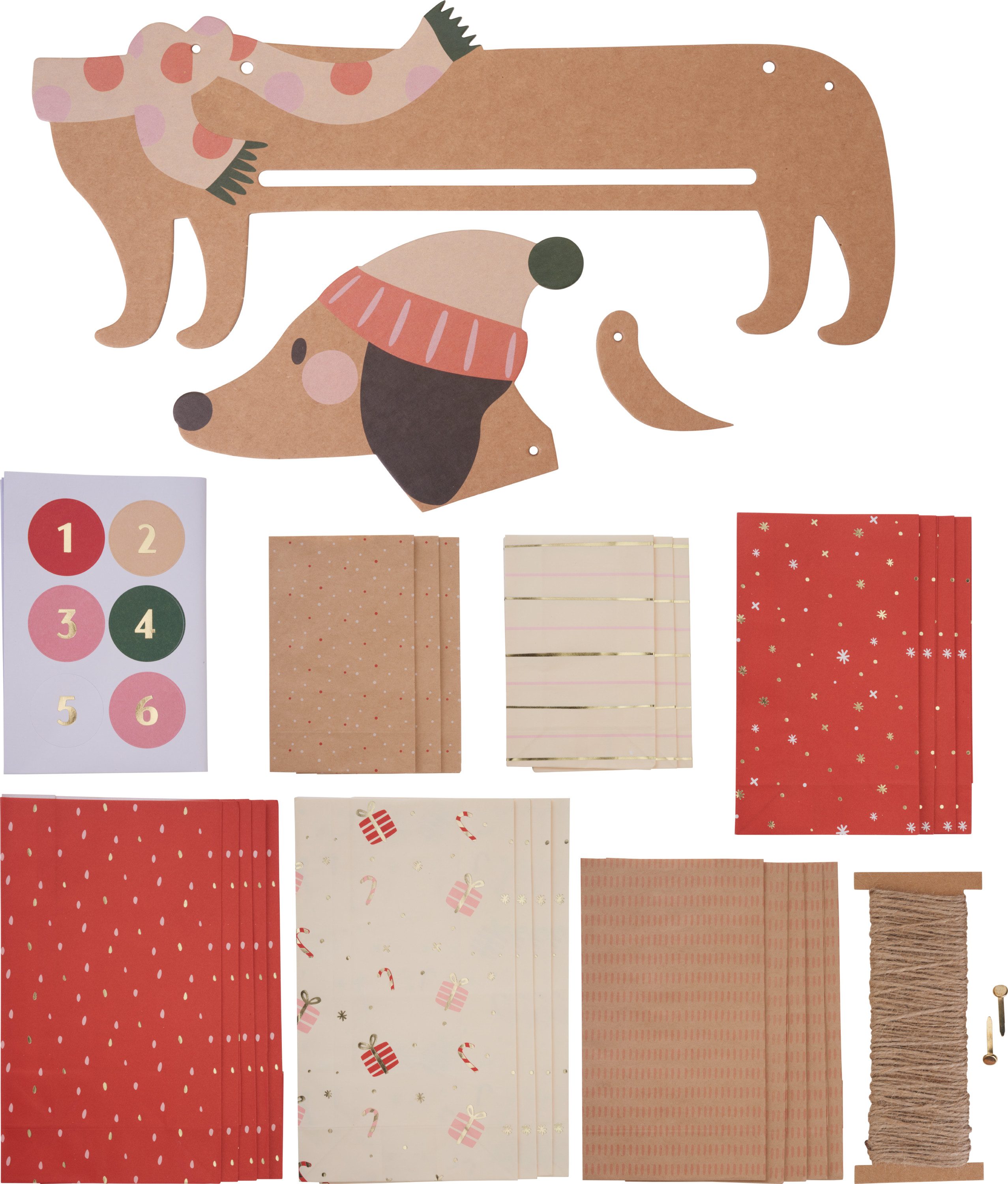 Folia Adventskalender Weihnachtsdackel, 54 Teile