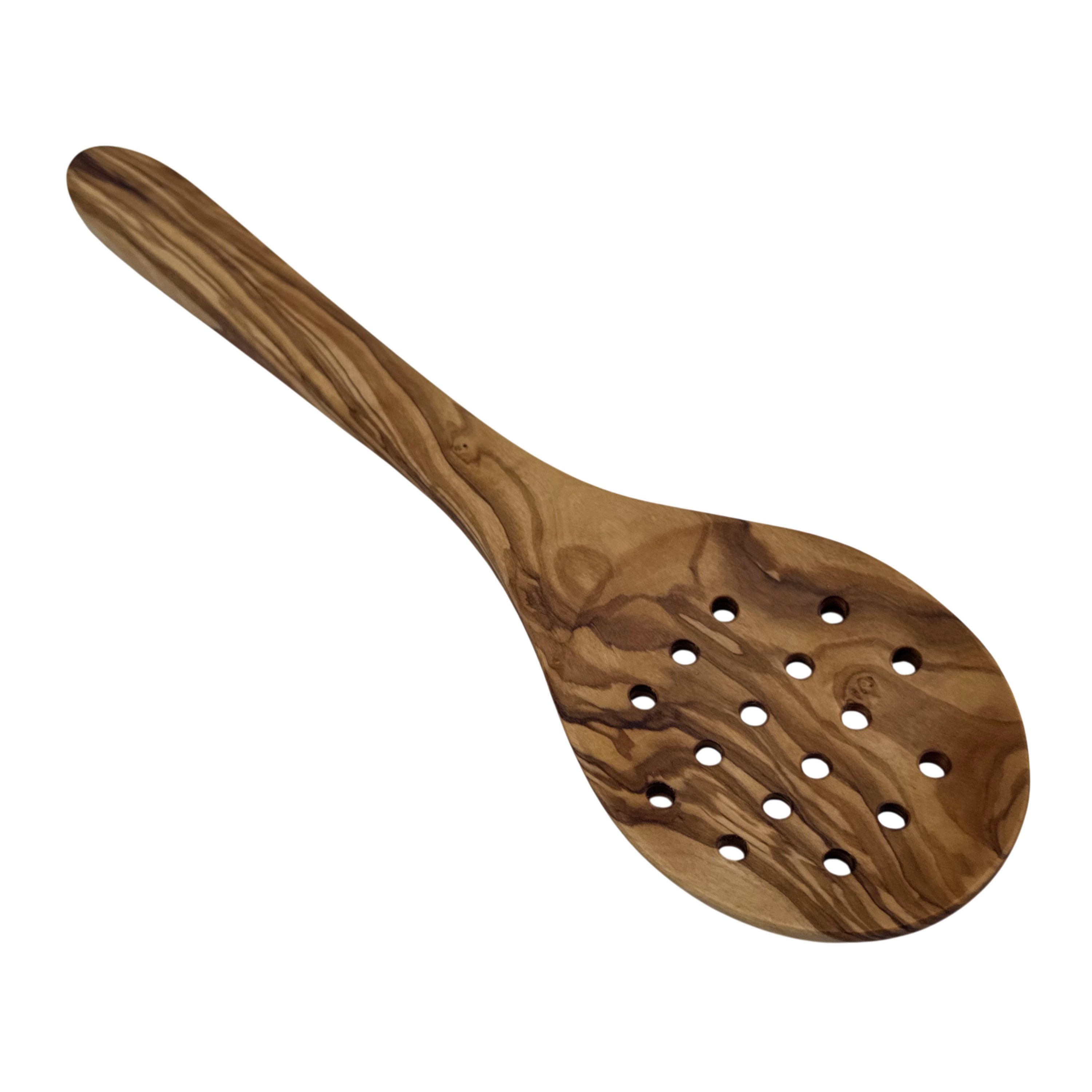 medina mood Schaumlöffel "Nova" Sieblöffel mit Löcher aus Olivenholz