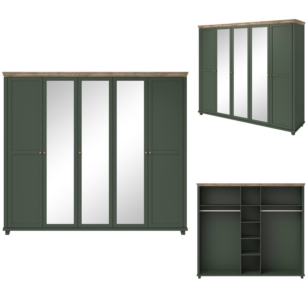 Lomadox Kleiderschrank EPSOM-83 grün mit Lefkas günstig online kaufen