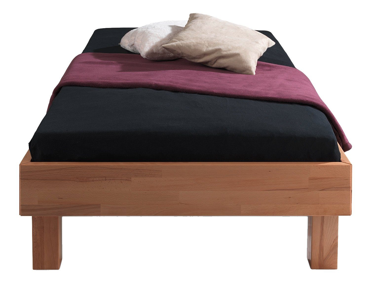 Home4You Bettgestell,90 x 200 cm, Braun, günstig online kaufen