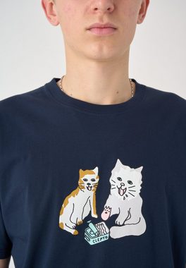 Cleptomanicx T-Shirt Cats mit niedlichem Frontprint