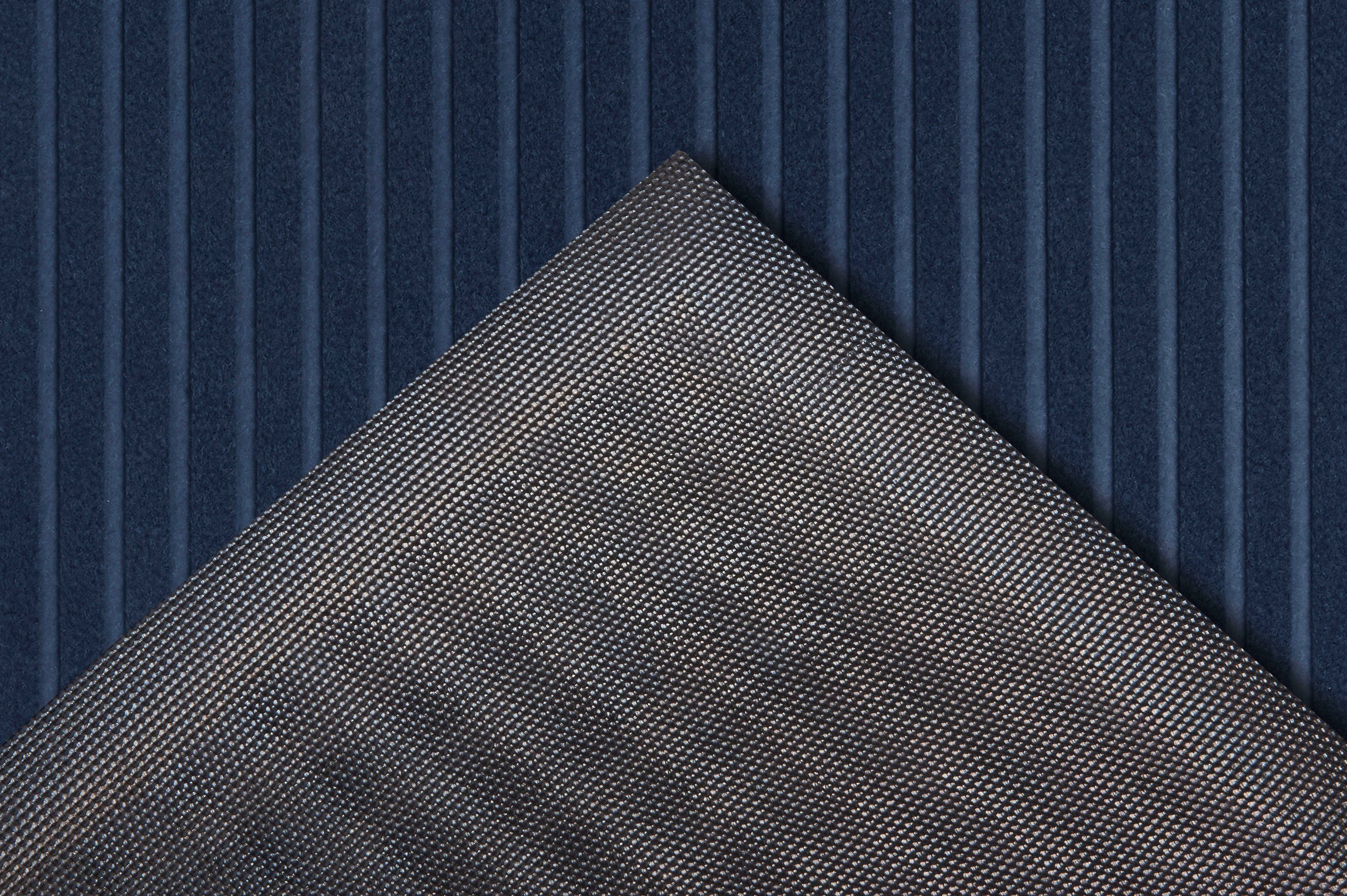 Fußmatte High Low Striped Mat, mm, Innen, Flur Höhe: Blau HANSE wetterfest, Außen, 5 Schmutzfangmatte, waschbar, rutschfest, rechteckig, Home