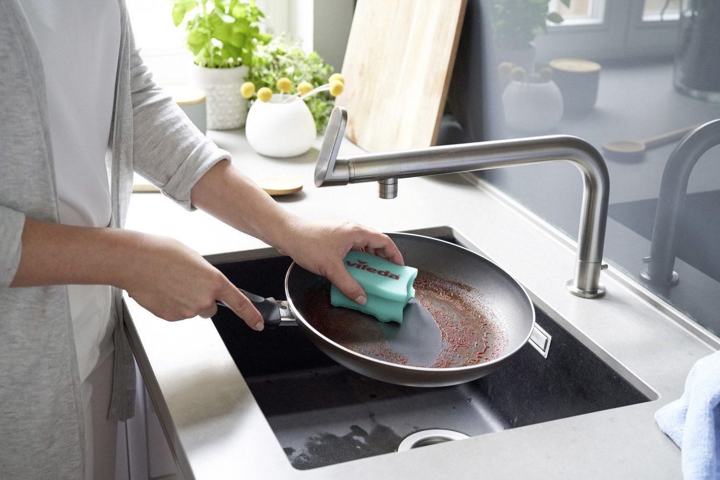 Vileda Geschirrschwamm Vileda Topfreiniger Glitzi Pur Active 2+1 3 Stück