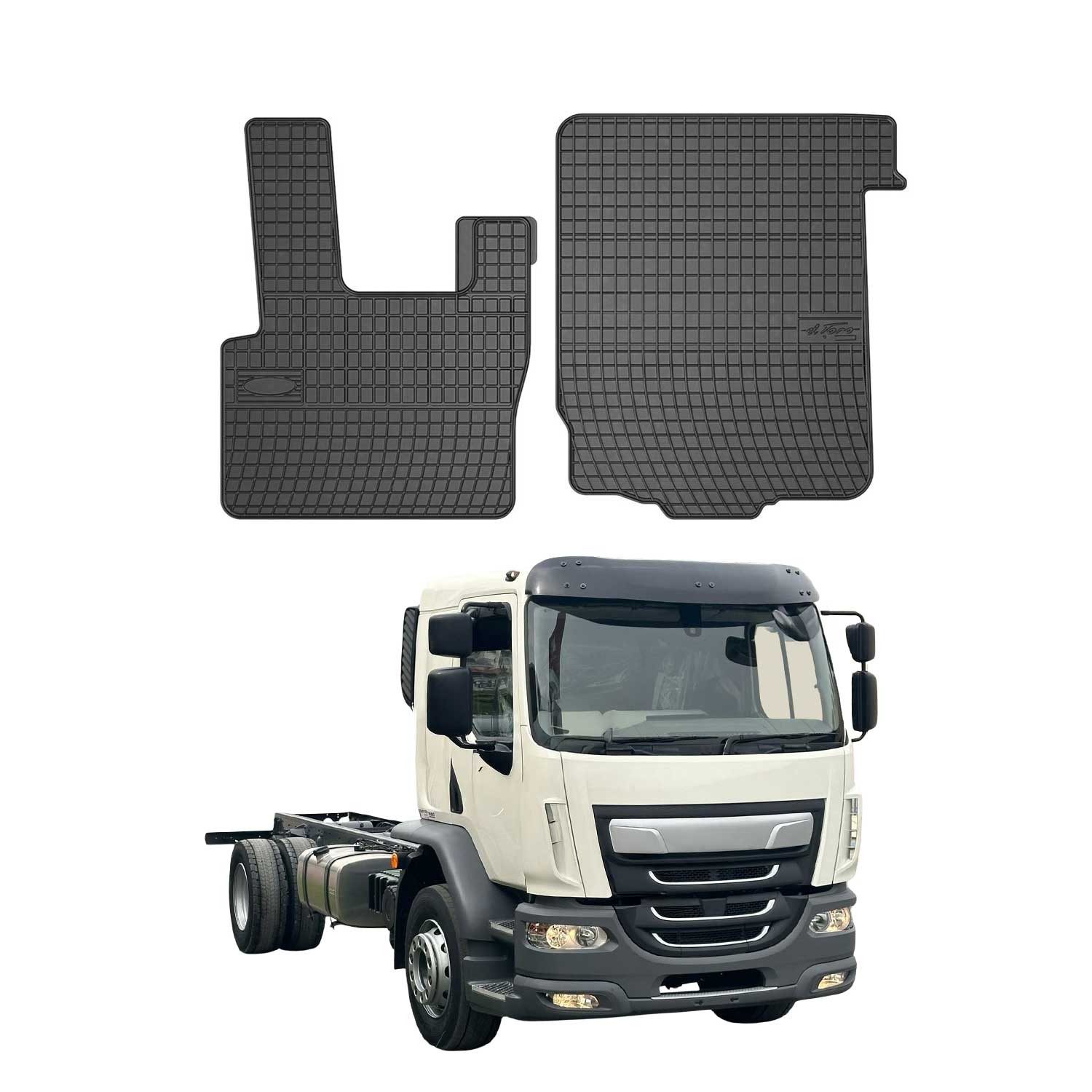 OMAC Auto-Fußmatten für DAF LF 2002-2025 Schwarz TPE Automatten (2 St), für DAF LF 2002-2025 DAF LF 2002-2025, Antirutsch,Wasserfest,Einfache Installation