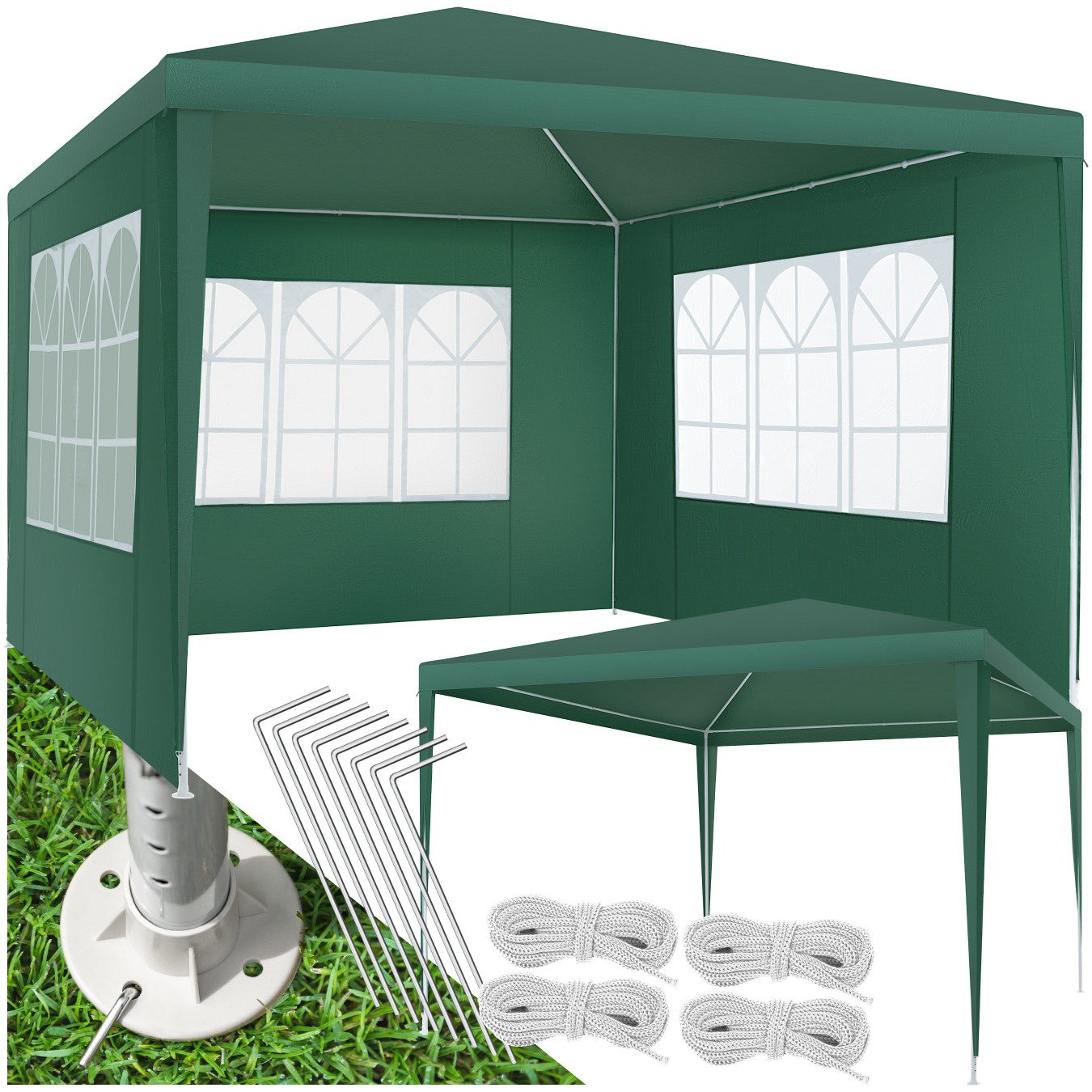 tectake Pavillon Barinas, mit 3 Seitenteilen, günstig online kaufen