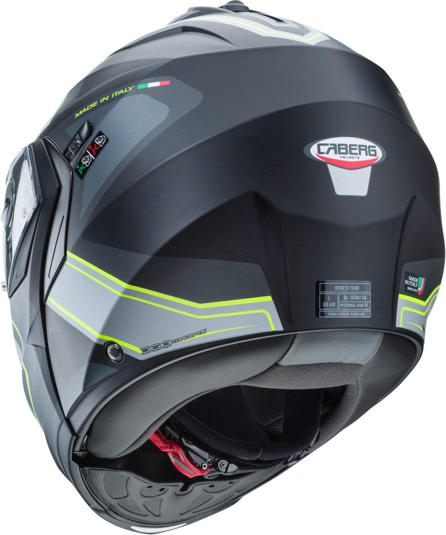 Caberg Motorradhelm Duke X Tour Klapphelm, vorbereitet für Kommunikationssystem,integriertes Sonnenvisier
