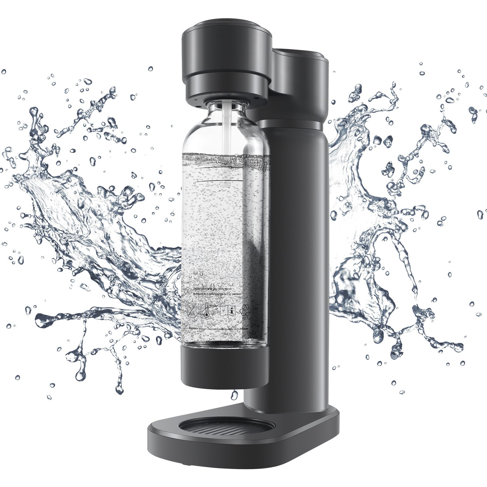 OZAVO Wassersprudler Wassersprudler SDS-160 Trinkwassersprudler mit 1 L Wasserflasch, Soda Sprudelwasser Maschine Soda Maker ohne CO2 Flasche BPA-Freier